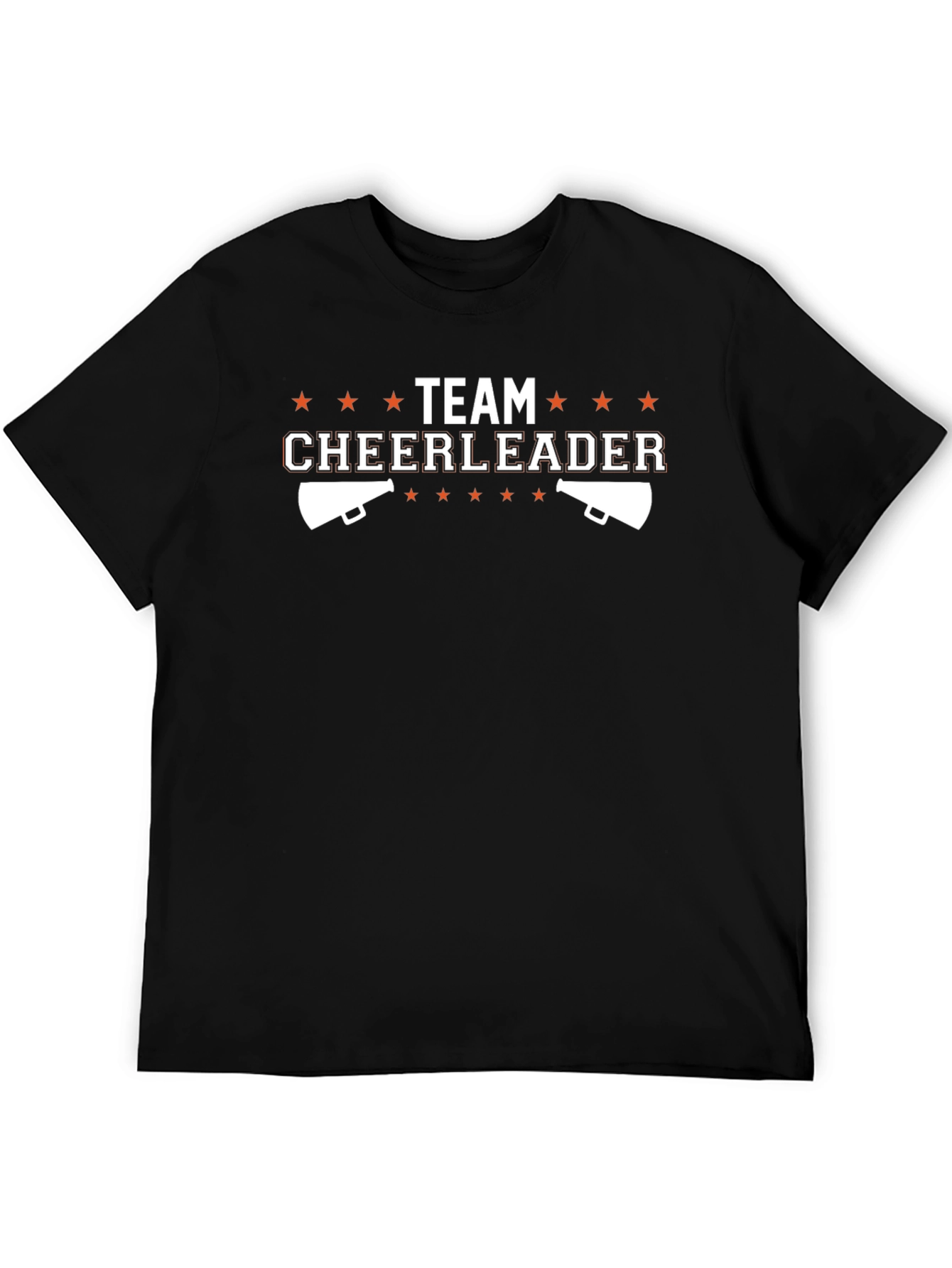 Black Team Cheerleader Graphic Tee - Black Cotton T-Shirt view 5