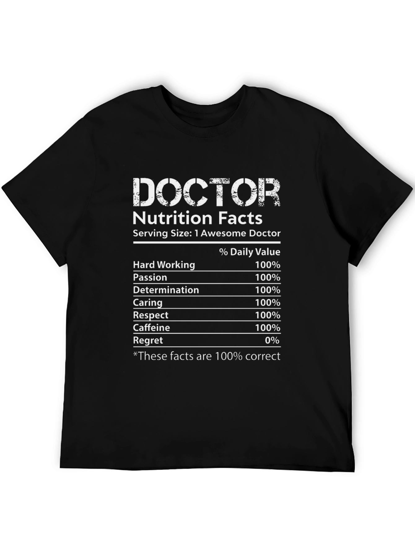Black Doctor Nutrition Facts T-Shirt, Funny Gift view 5