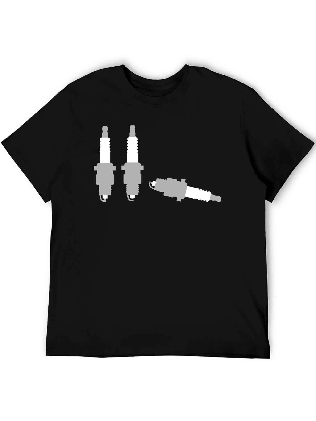 Black Spark Plug Graphic T-Shirt - Mechanic Humor Tee view 5