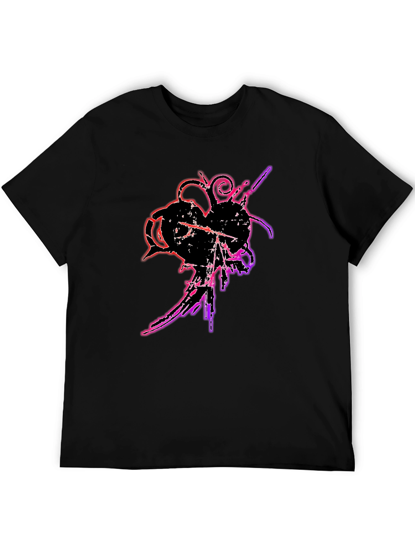 Black Grunge Heart T-Shirt - Edgy Graphic Tee view 5