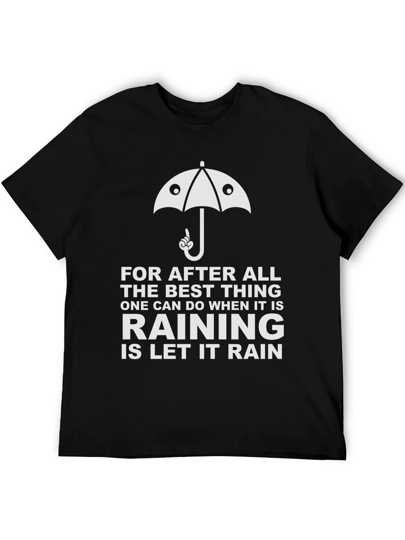Black Funny Rainy Day Umbrella T-Shirt view 5