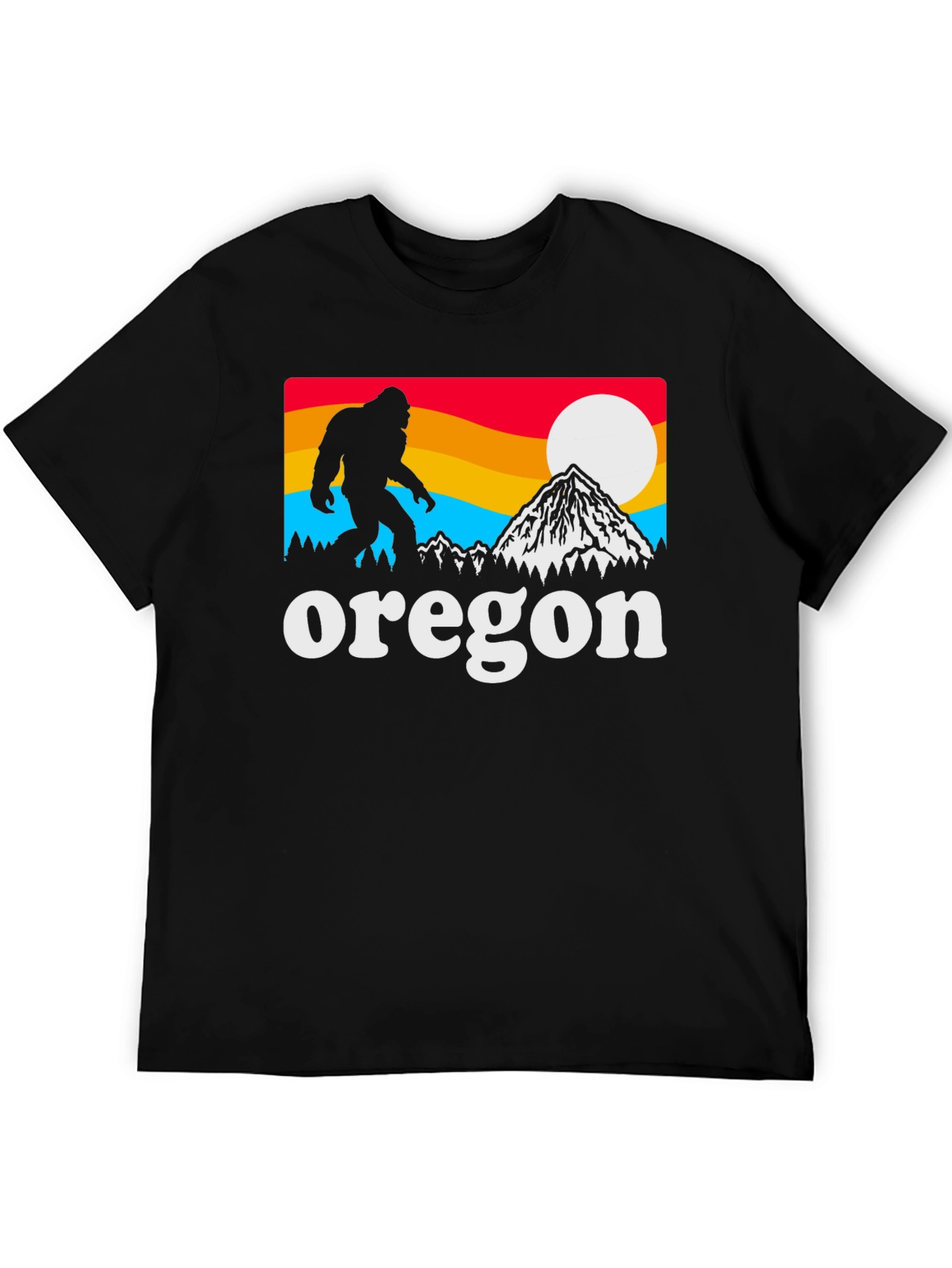 Black Oregon Bigfoot Graphic Tee - Black view 5