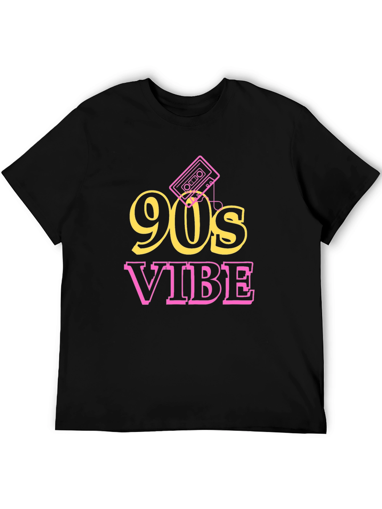 Black 90s Vibe Graphic Tee - Retro Style view 5