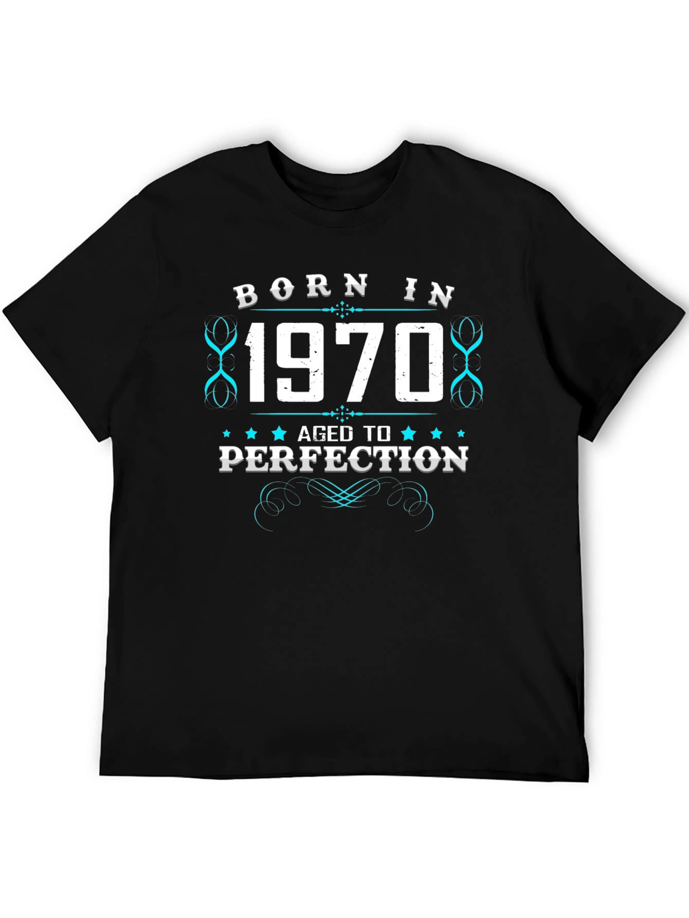Black Born in 1970 Aged to Perfection T-Shirt view 5