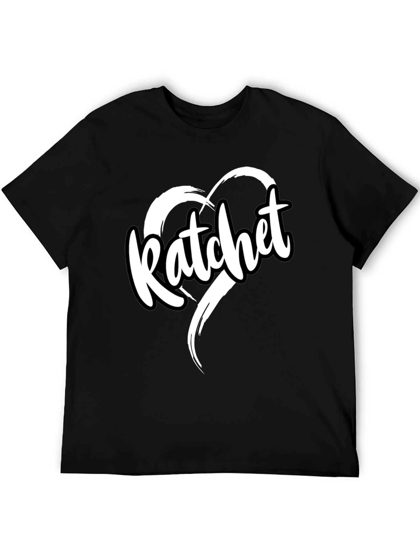 Black Ratchet Heart Graphic Tee - Trendy Black T-Shirt view 5