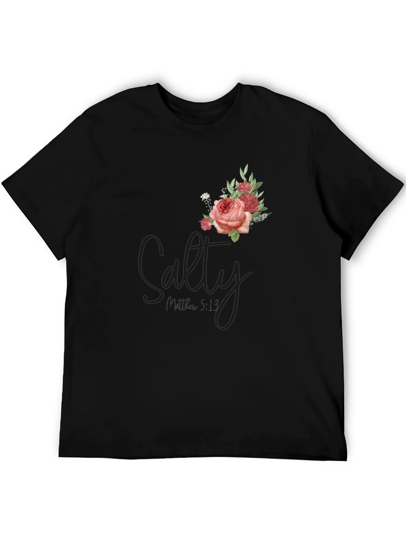 Black Floral Salty Graphic T-Shirt view 5