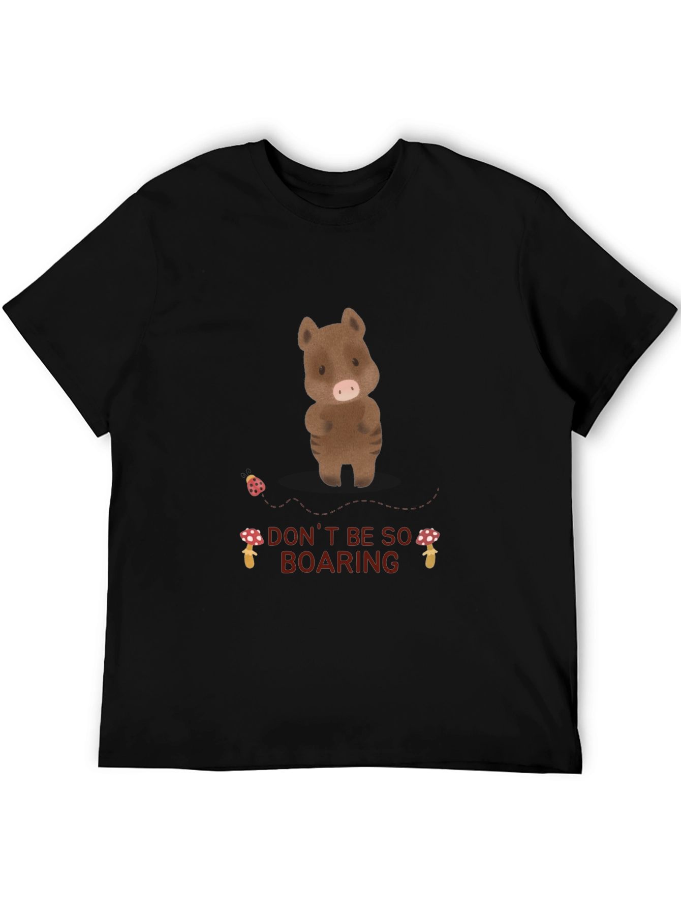 Black Funny Boar T-Shirt - Don't Be So Boaring! view 5