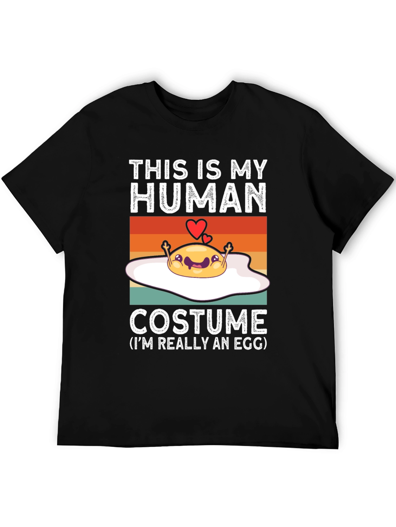 Black This Is My Human Costume T-Shirt - Funny Egg Graphic Tee view 5