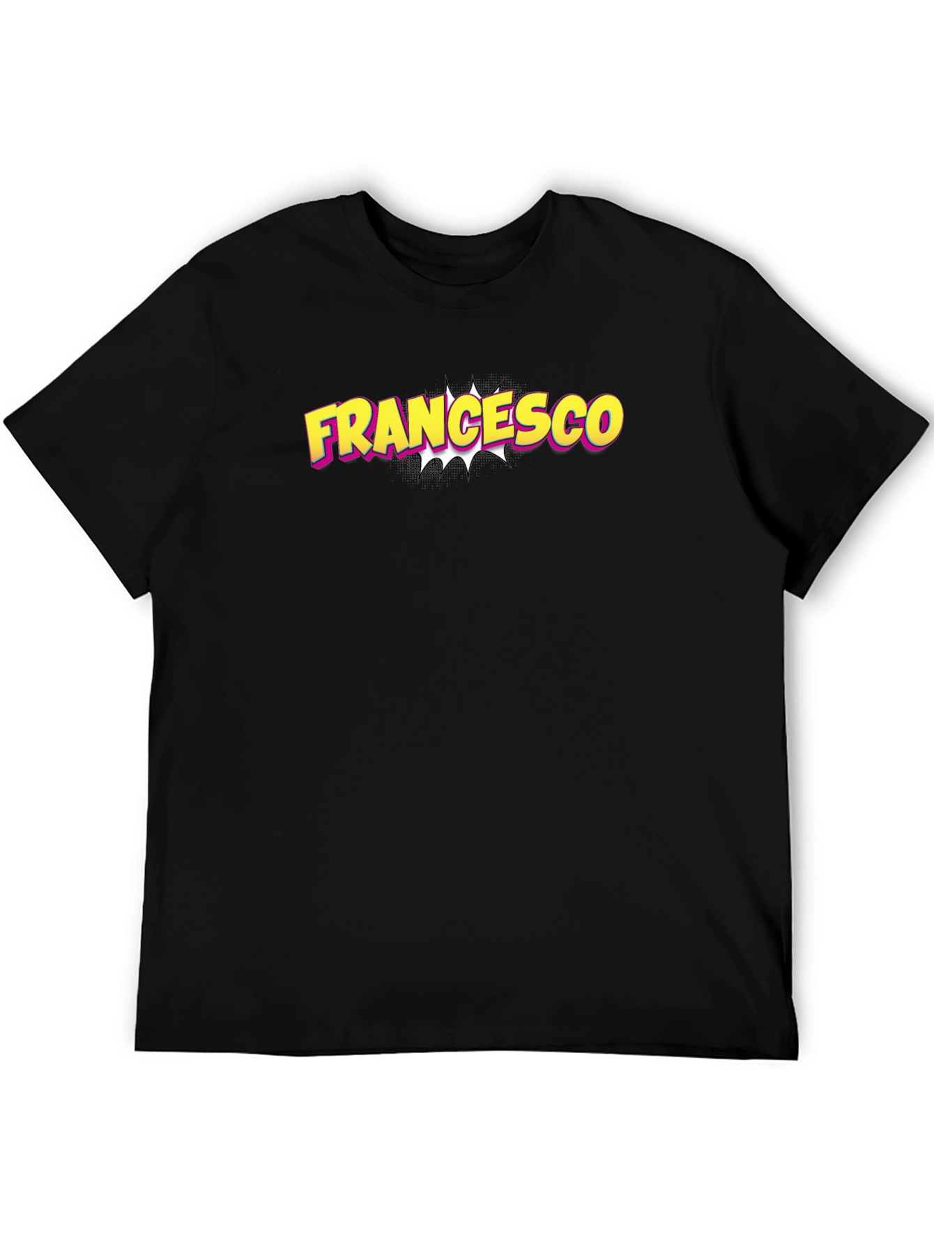 Black Francesco Comic Name T-Shirt - Black view 5