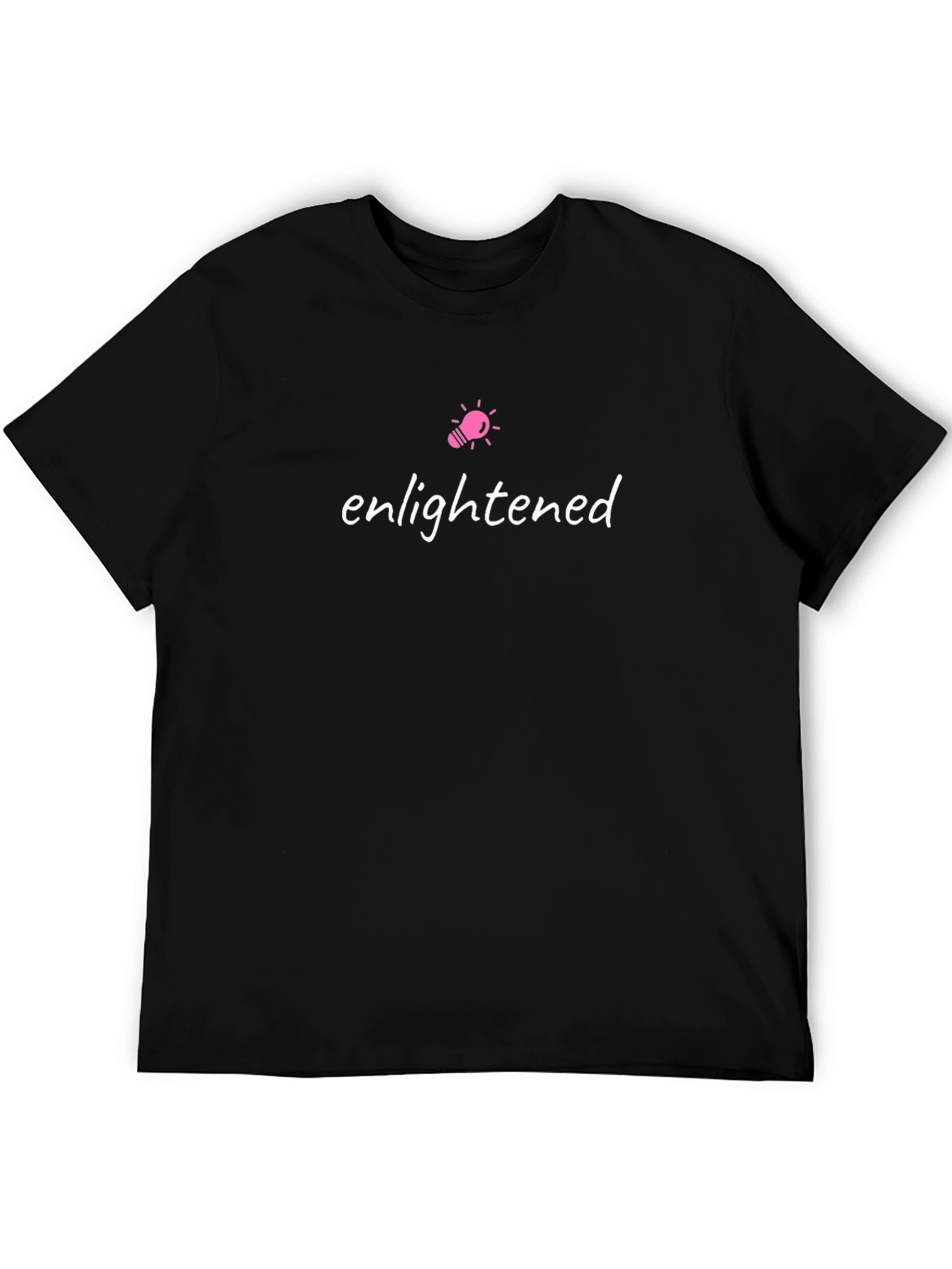 Black Enlightened Graphic Tee - Black Crew Neck T-Shirt view 5