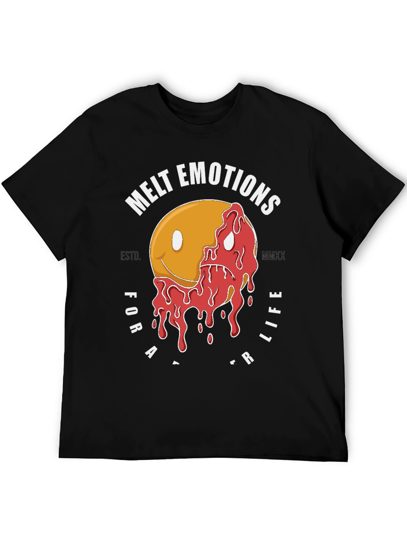 Black Melt Emotions Graphic T-Shirt - Black Cotton Tee view 5