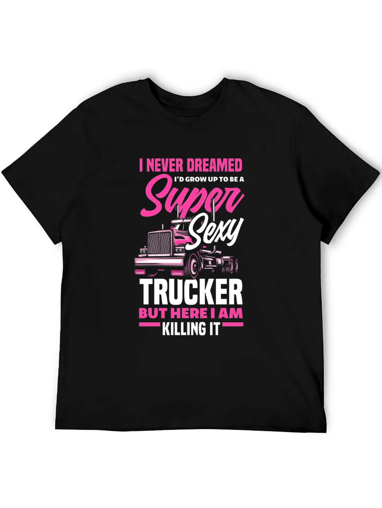 Black Super Sexy Trucker T-Shirt - Novelty Tee view 5