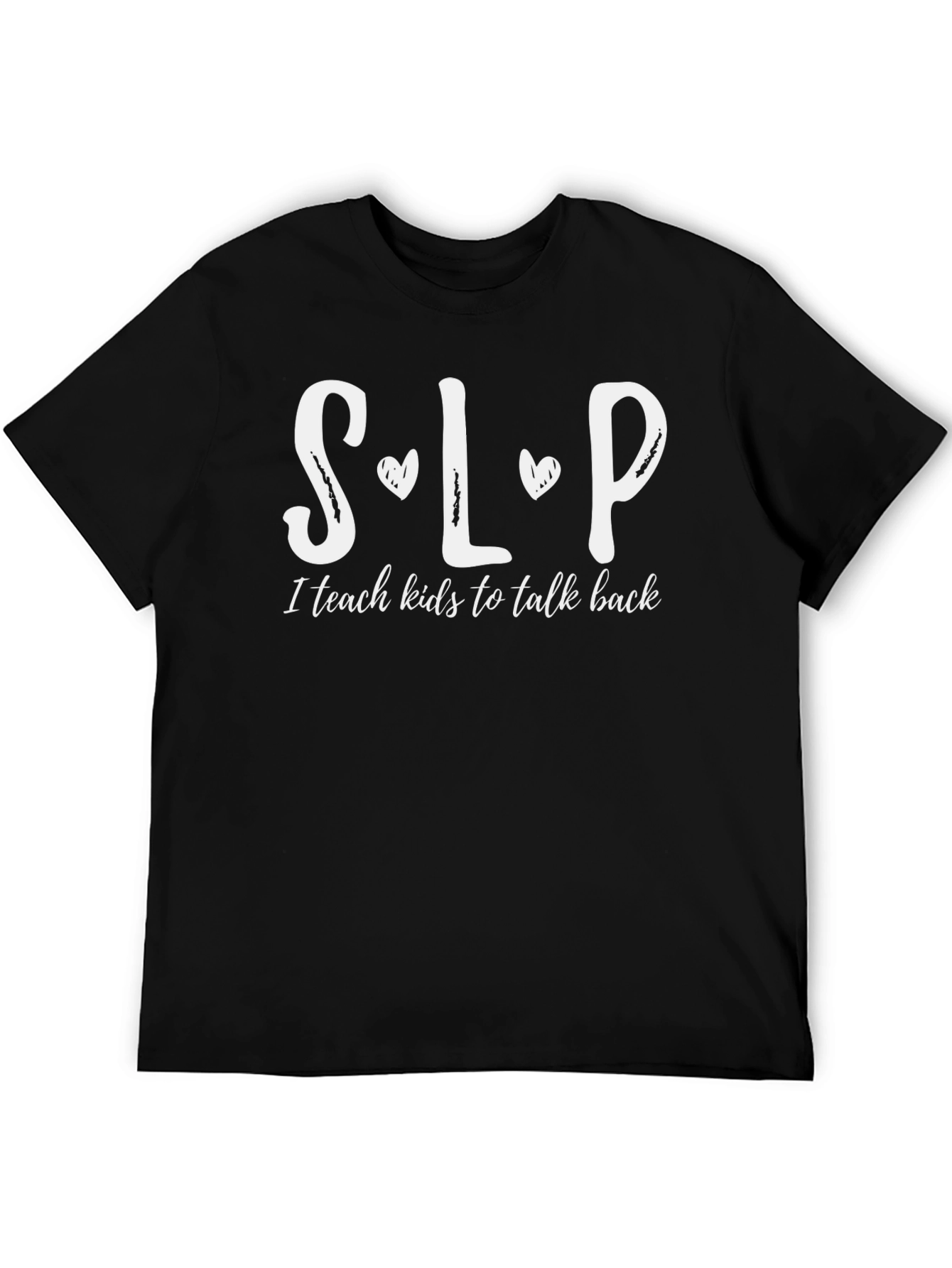 Black SLP Teach Kids to Talk Back T-Shirt view 5