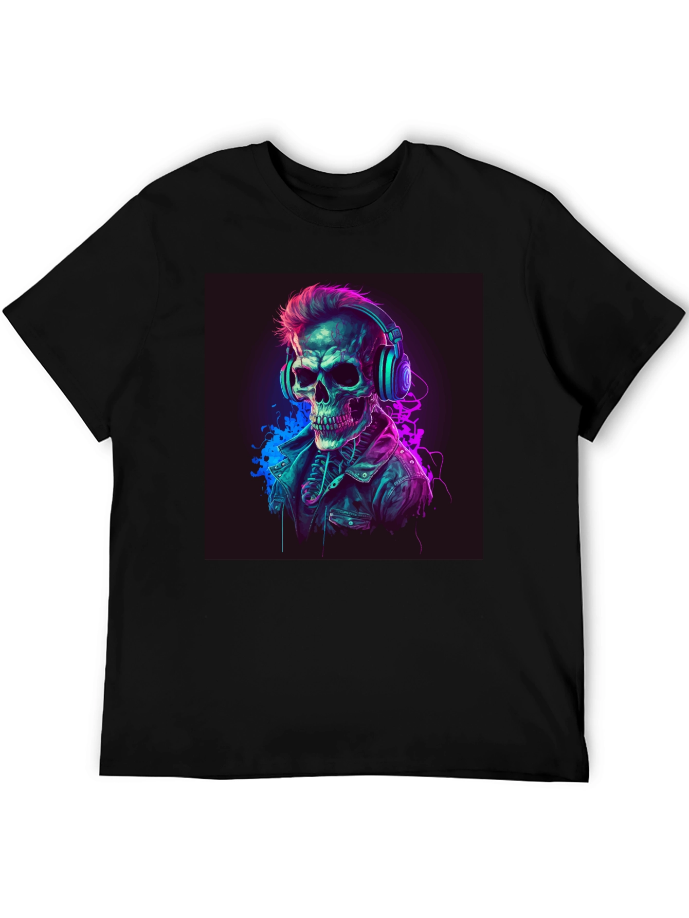 Black Skull DJ Graphic Tee - Cool Edgy Design view 5