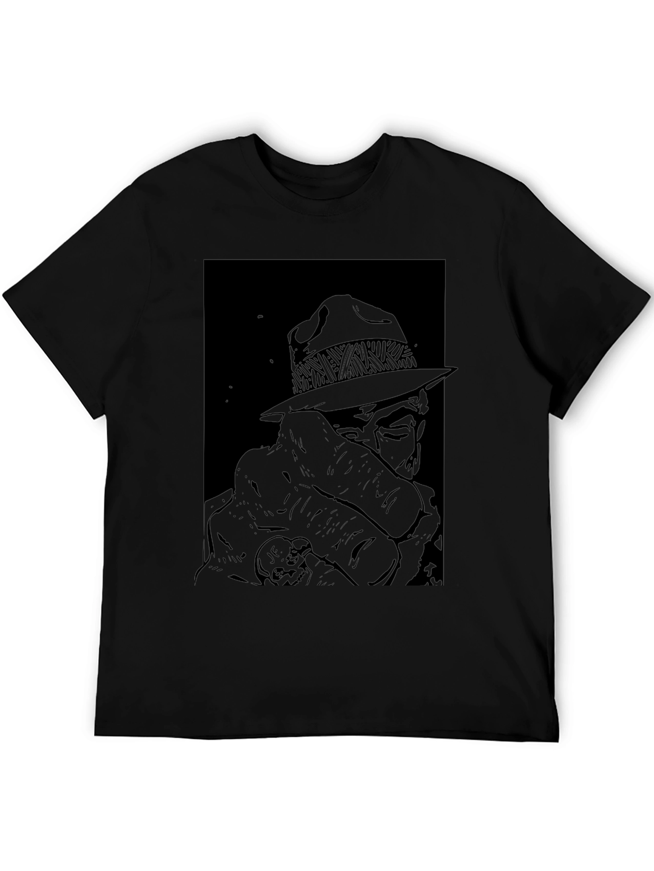 Black Retro Detective Graphic Tee - Classic Cool view 5