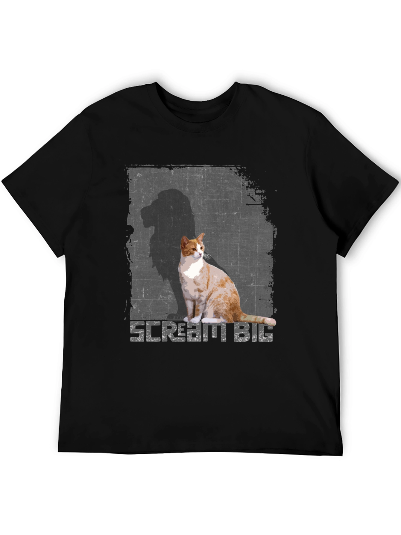 Black Scream Big Cat T-Shirt - Stylish Graphic Tee view 5