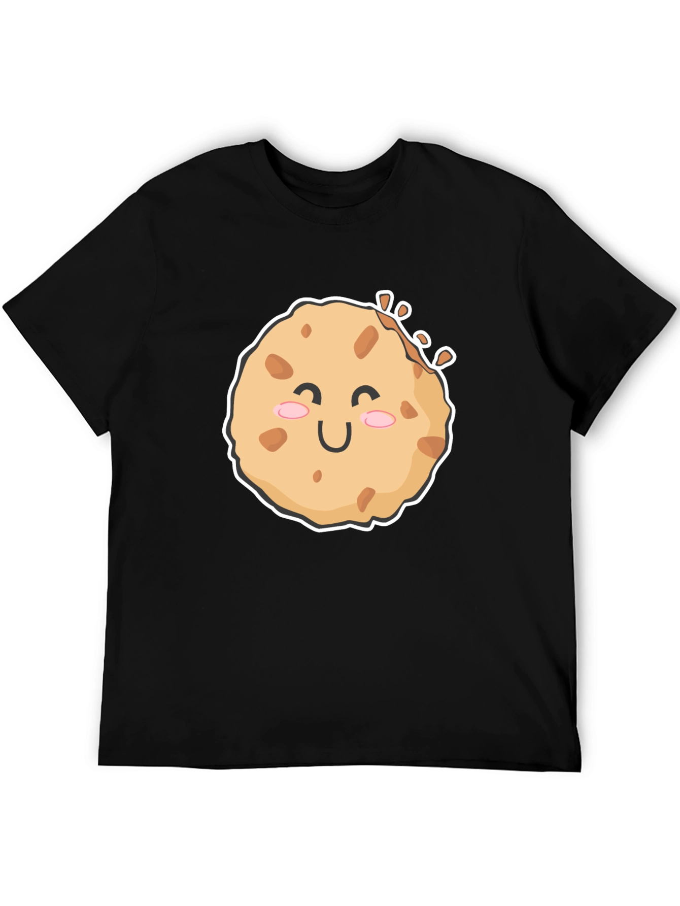 Black Cute Cookie Graphic Black T-Shirt view 5