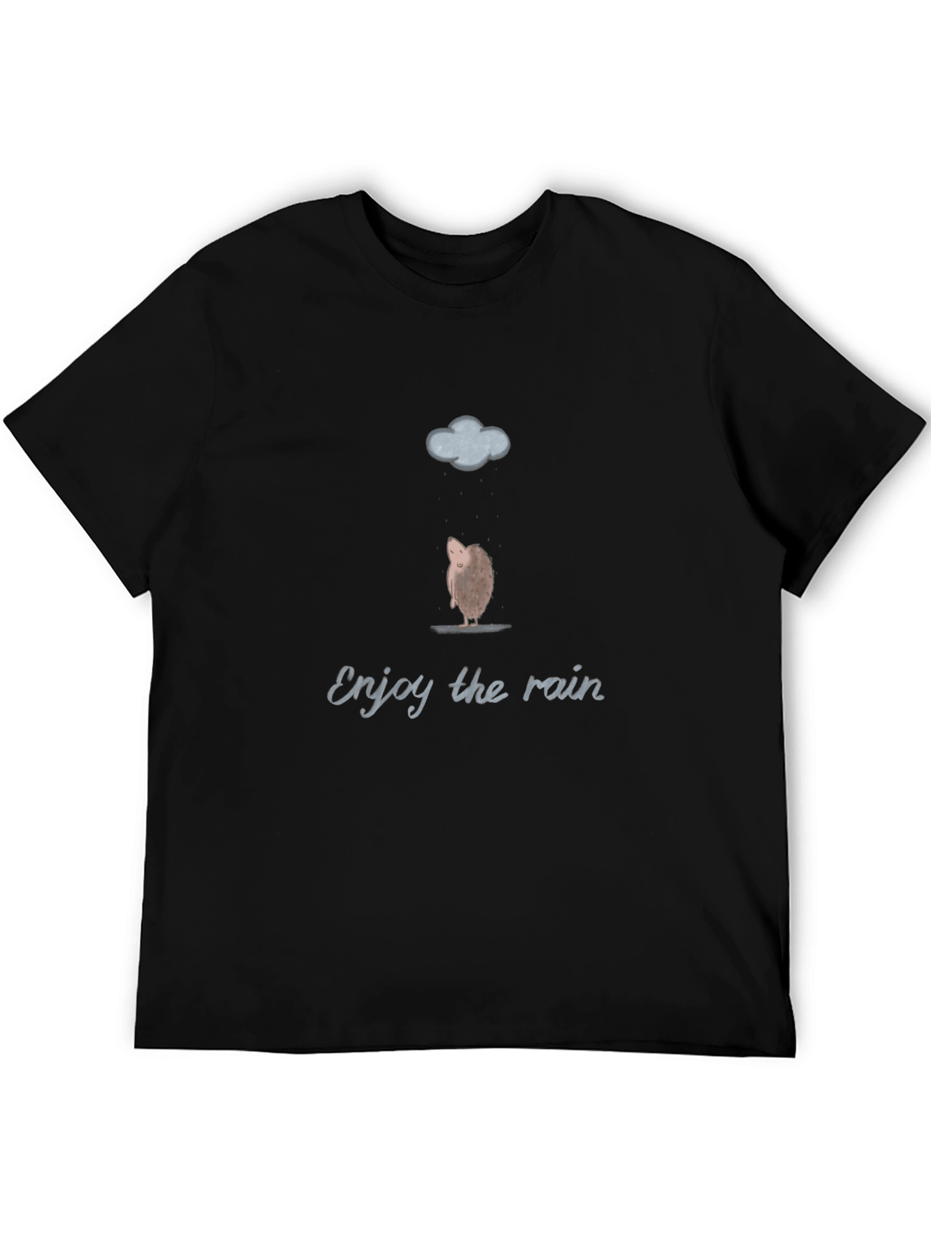 Black Enjoy the Rain Hedgehog Graphic Tee view 5