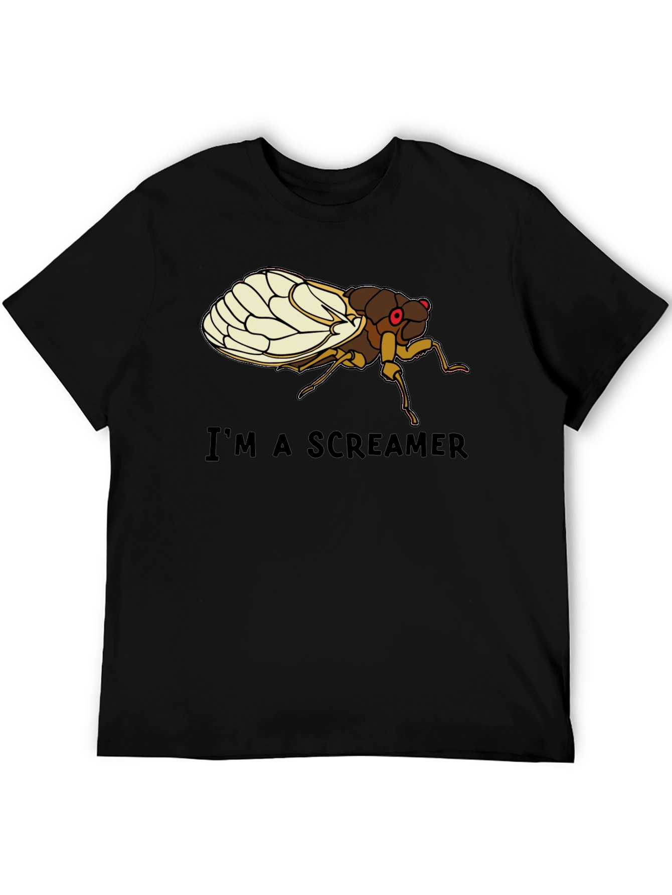 Black I'm a Screamer Cicada T-Shirt view 5