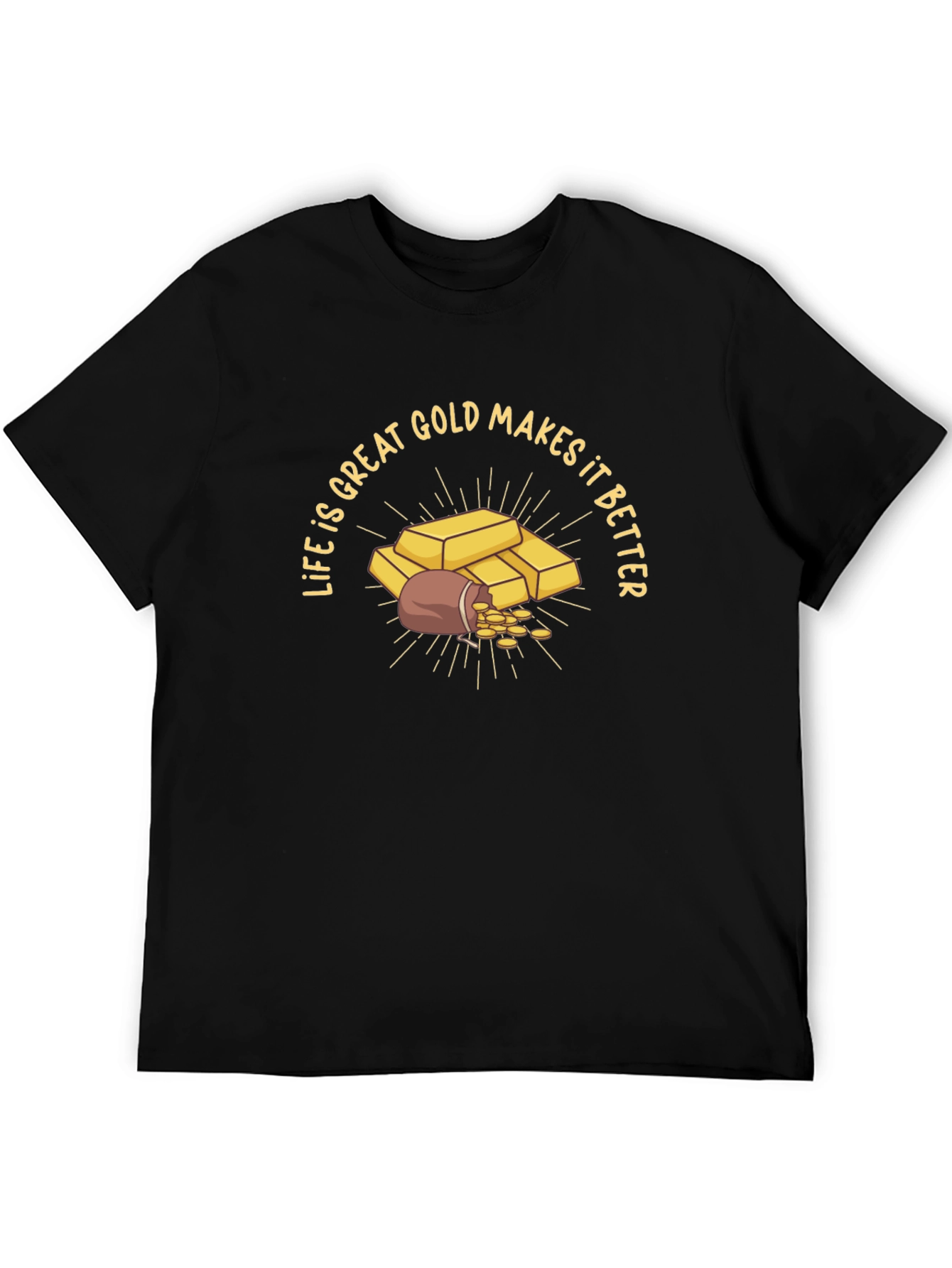 Black Life is Great Gold Makes it Better Graphic T-Shirt view 5