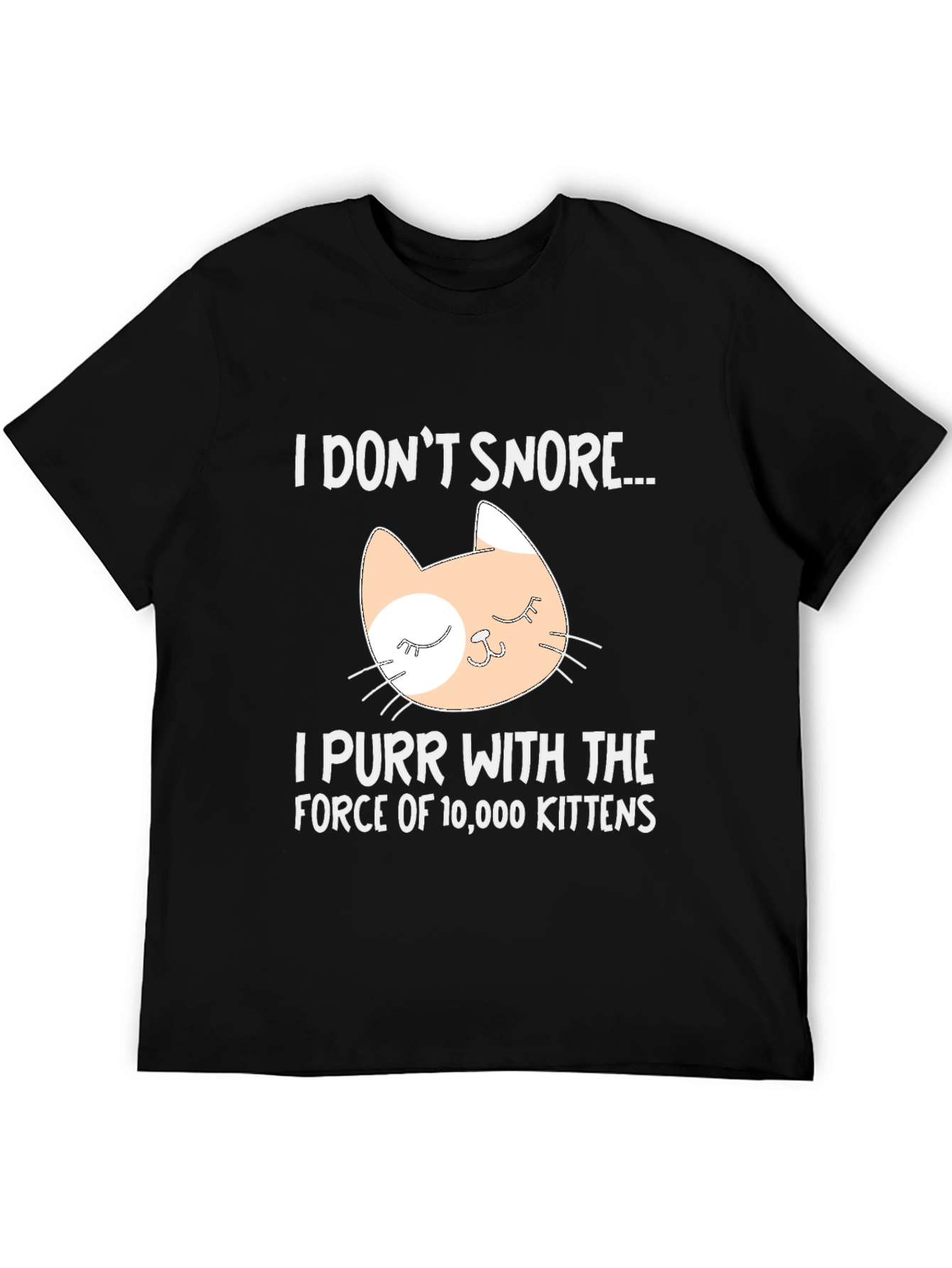 Black I Don't Snore Cat T-Shirt - Purr Power! view 5