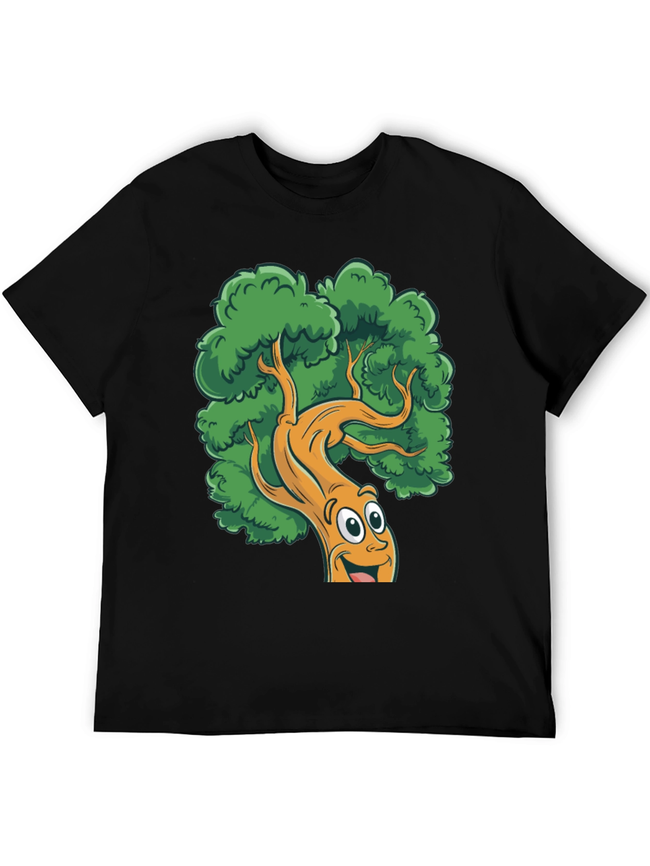 Black Cartoon Tree Black T-Shirt view 5