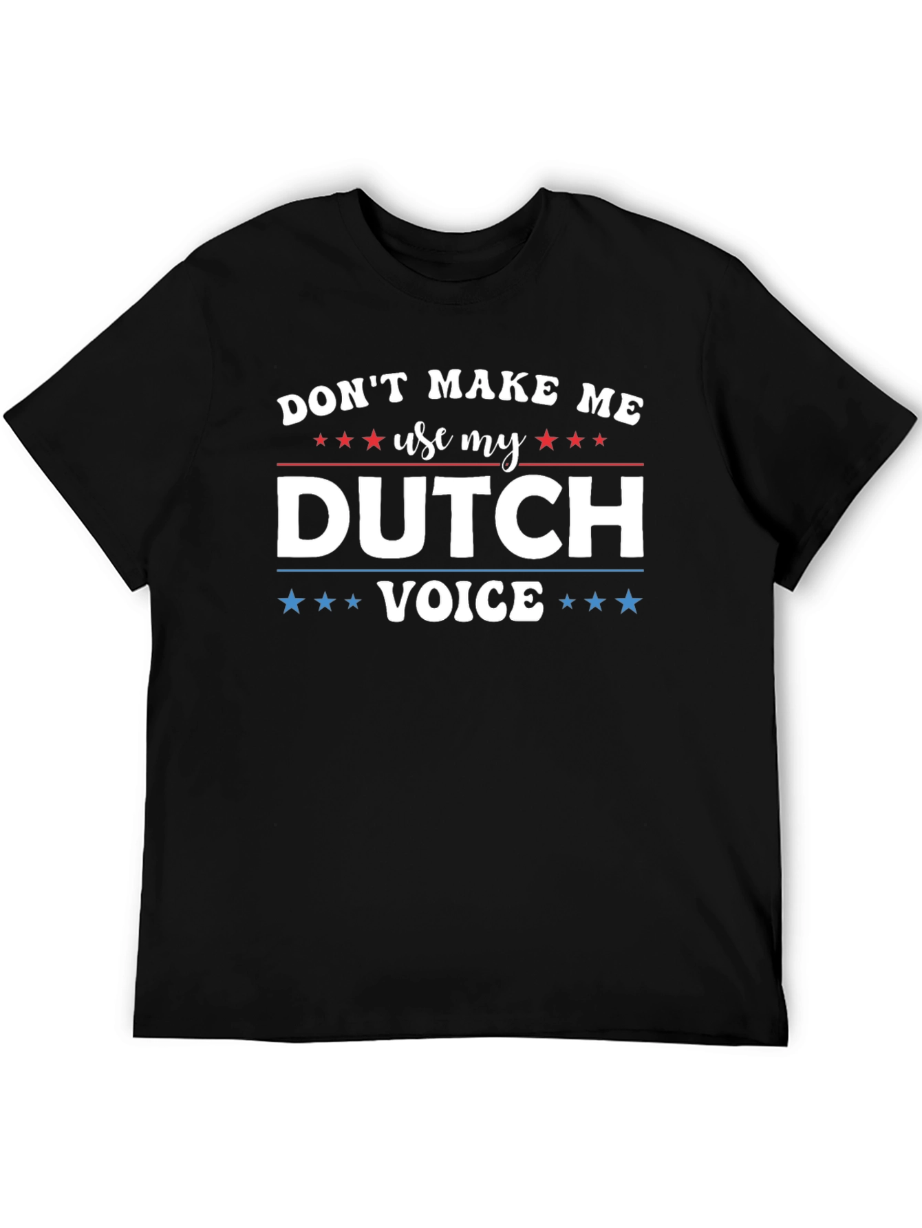 Black Funny Dutch Voice T-Shirt view 5
