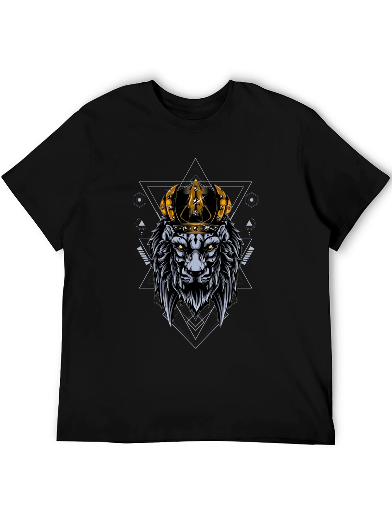 Black Lion King Graphic Tee - Black Cotton T-Shirt view 5