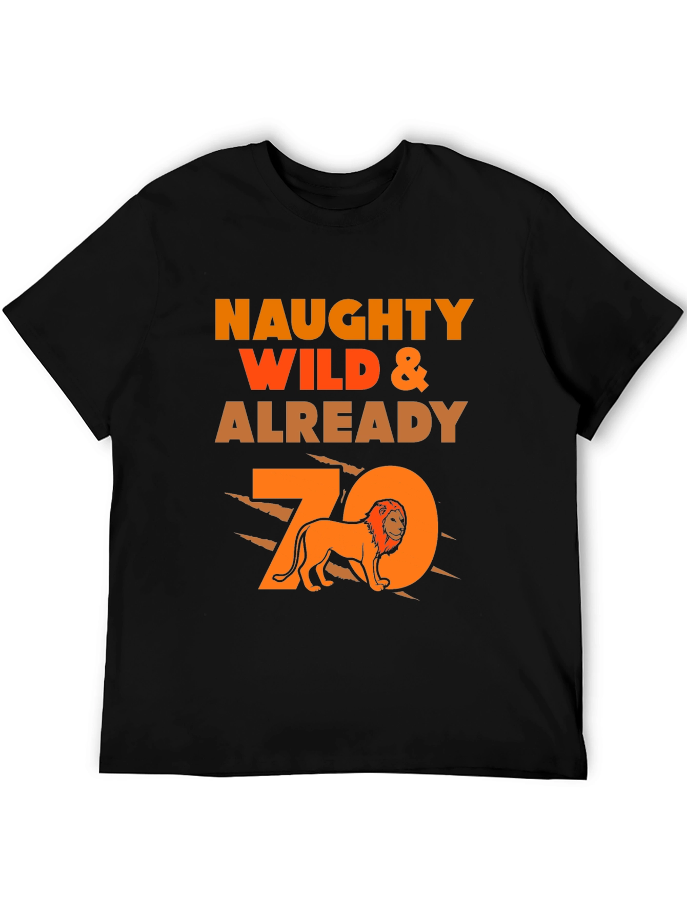 Black Naughty Wild & Already 70 T-Shirt Lion Graphic Tee view 5