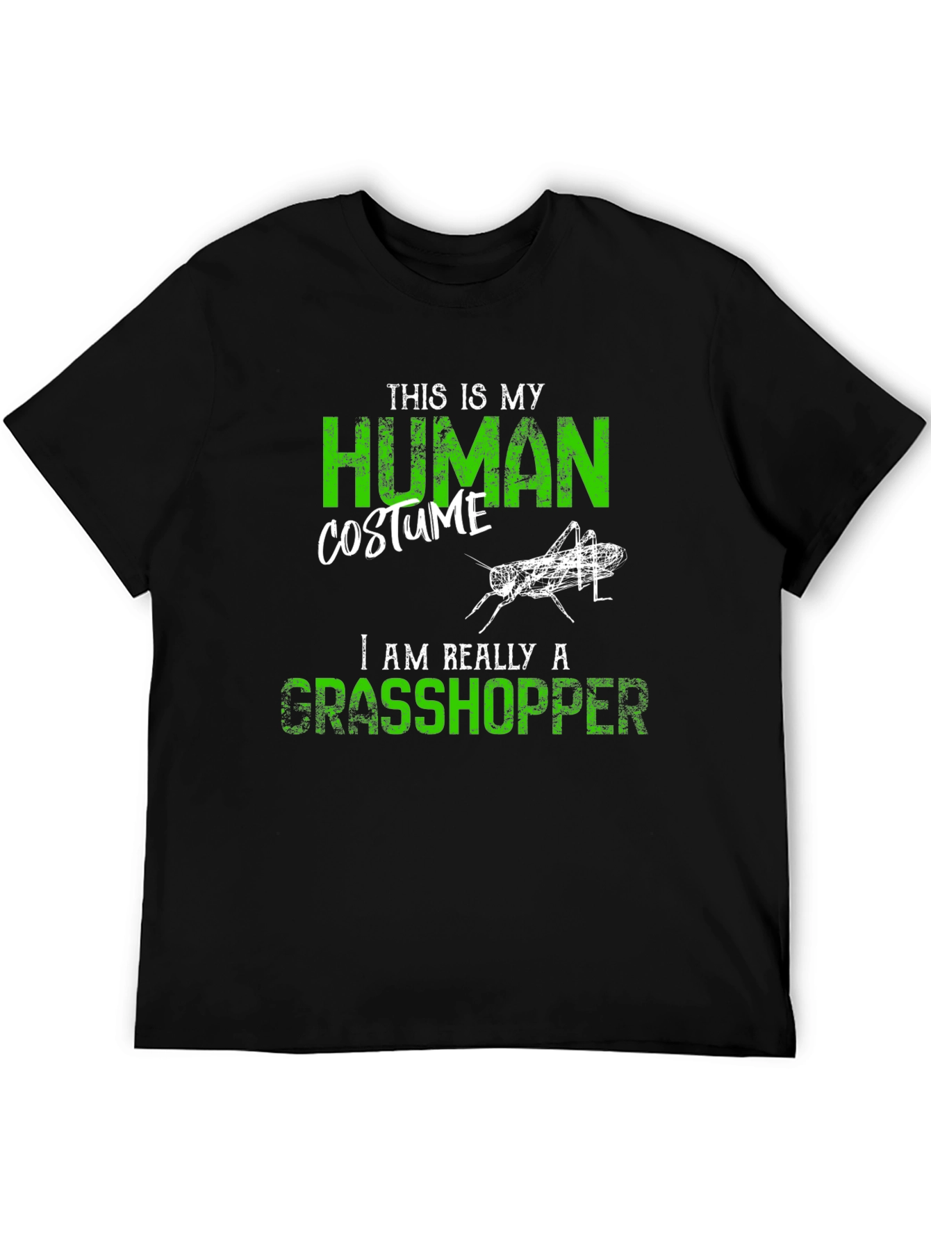 Black Human Costume Grasshopper Graphic Tee view 5