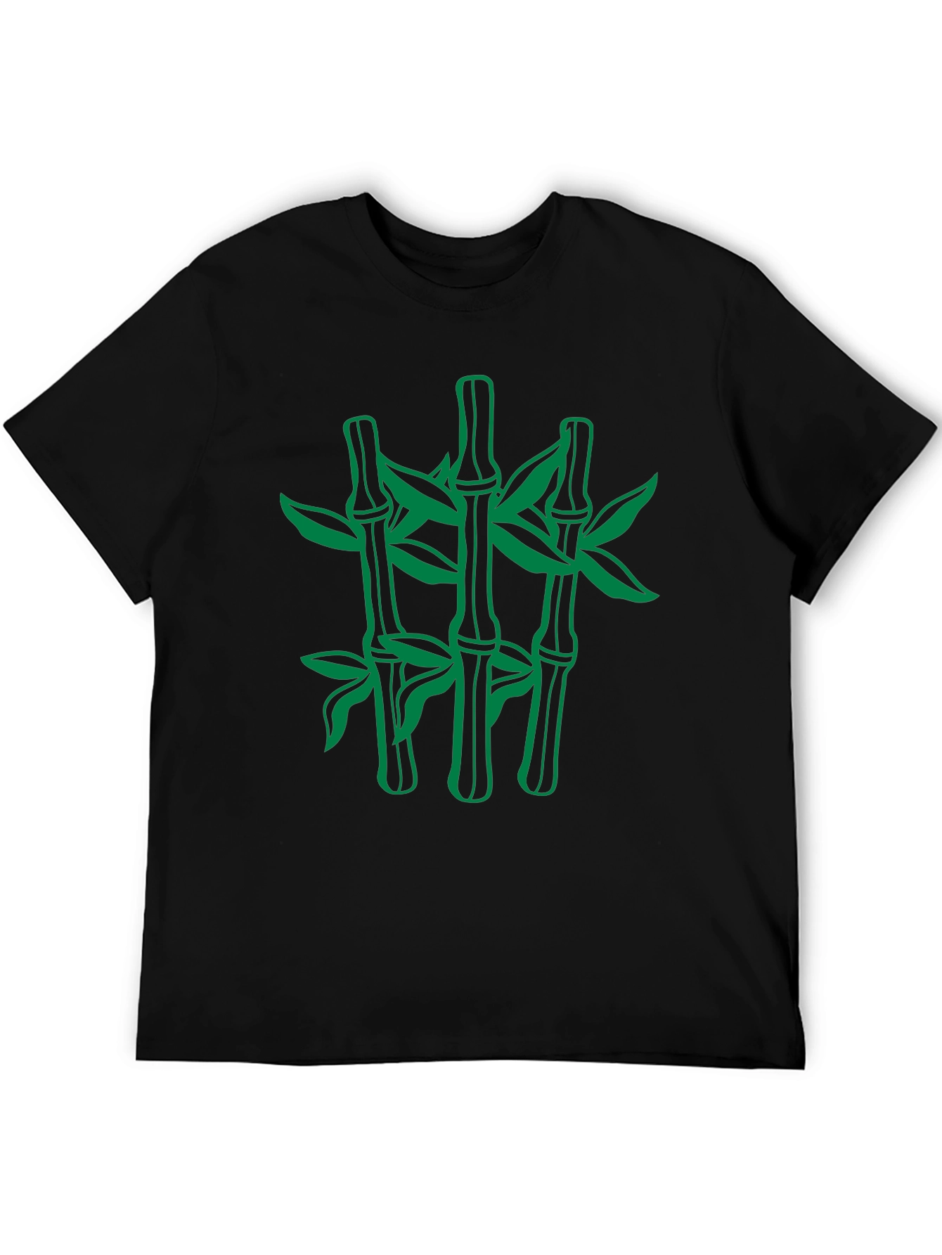 Black Bamboo Graphic Black T-Shirt - Nature Inspired Design view 5