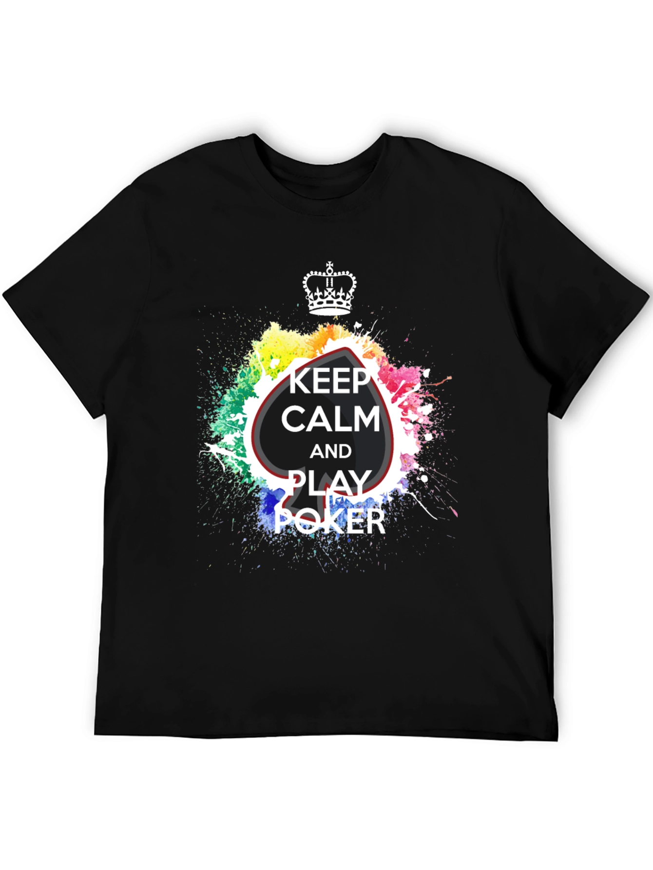 Black Keep Calm and Play Poker Black T-Shirt view 5