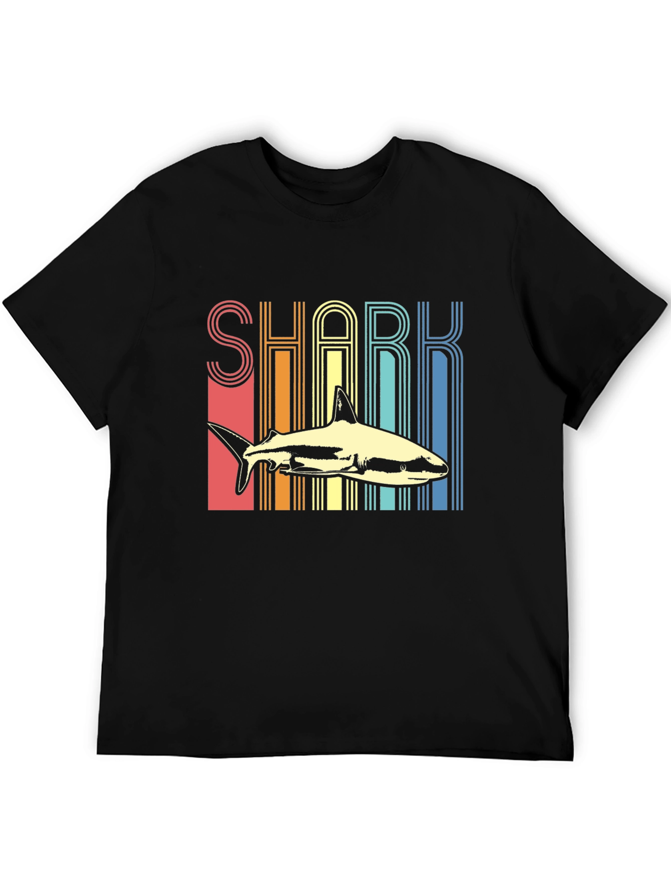 Black Retro Shark Graphic Tee view 5
