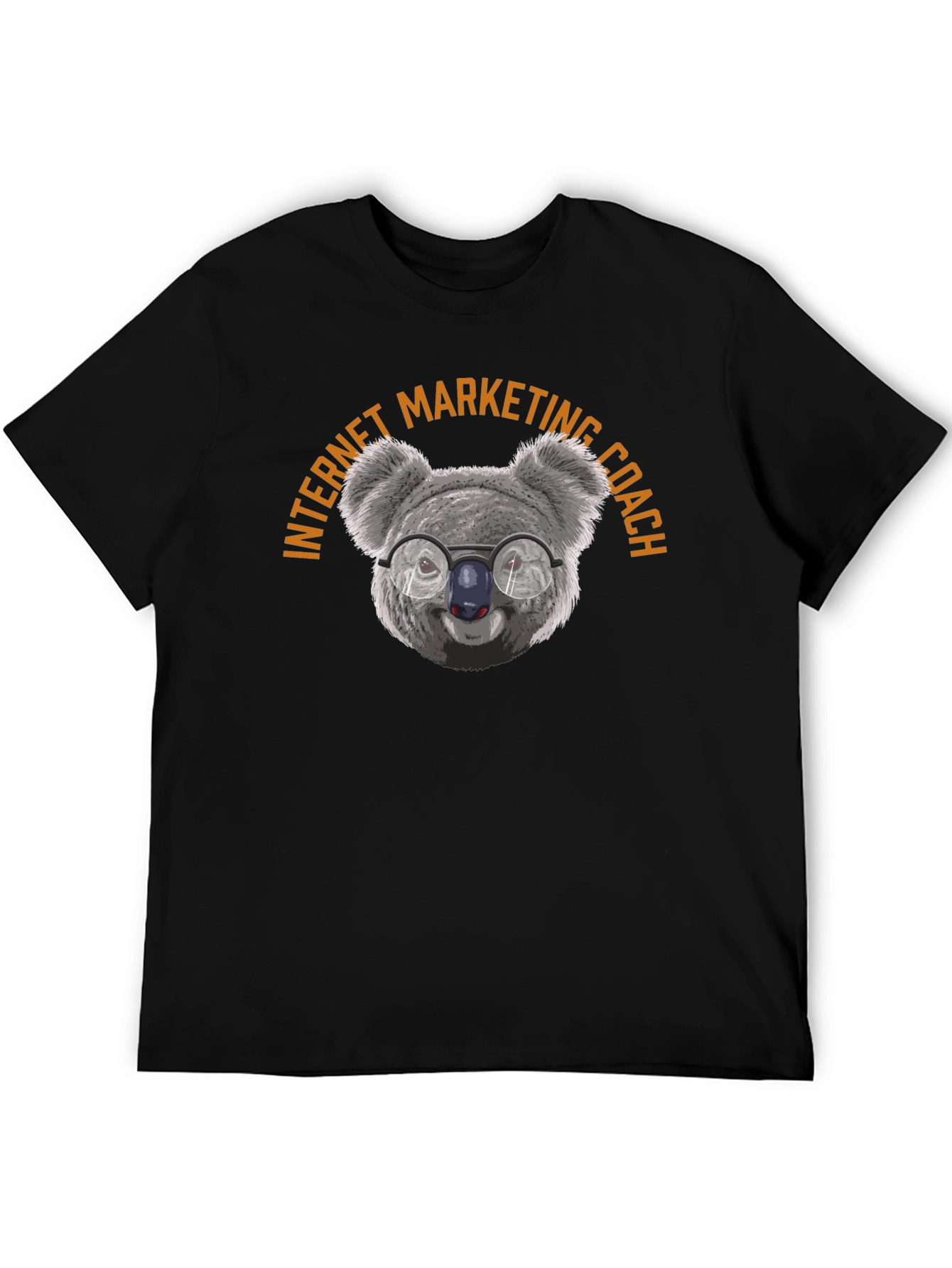 Black Internet Marketing Coach Koala T-Shirt view 5