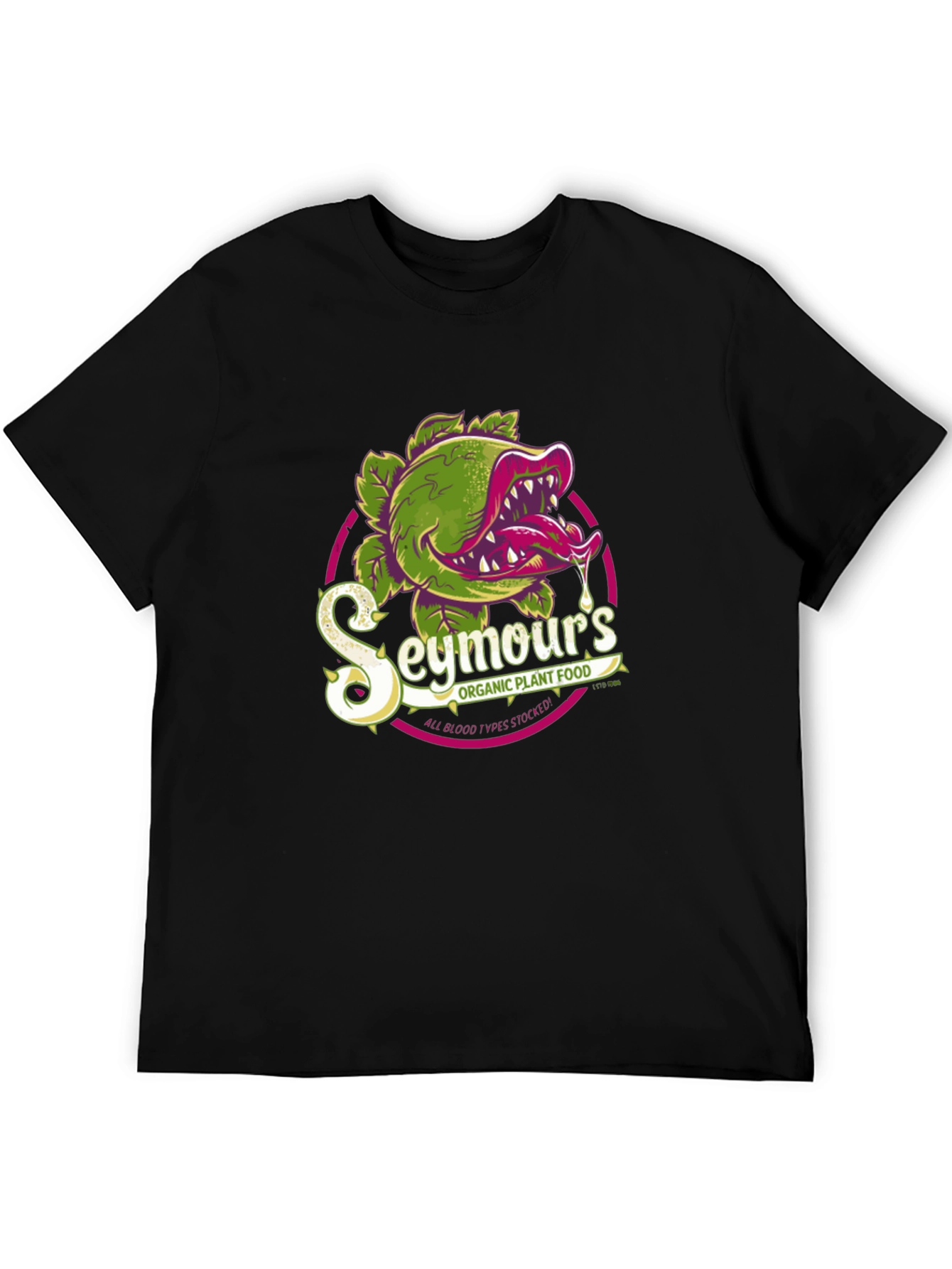 Black Seymour's Organic Plant Food Graphic T-Shirt view 5