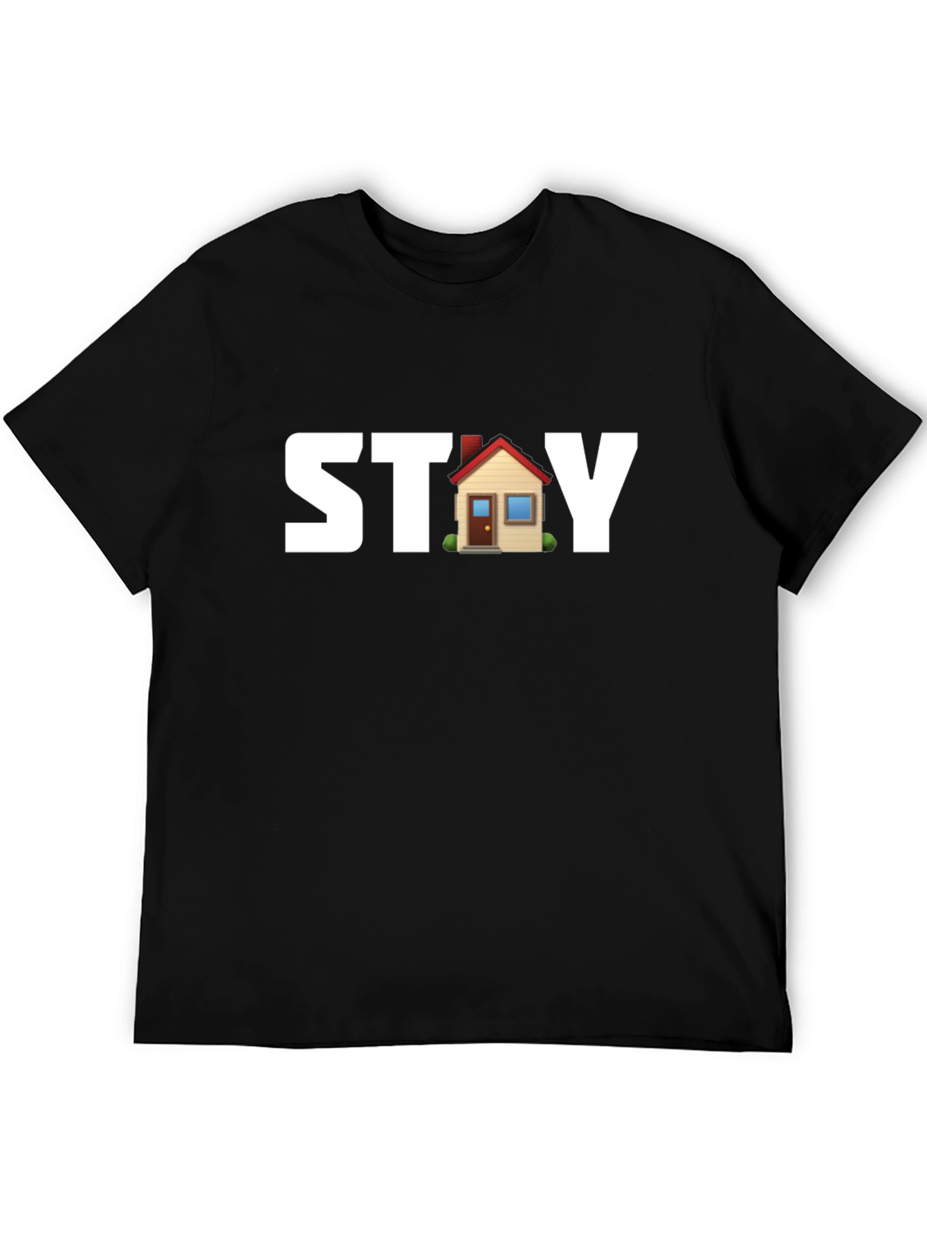 Black Stay Home Black T-Shirt view 5