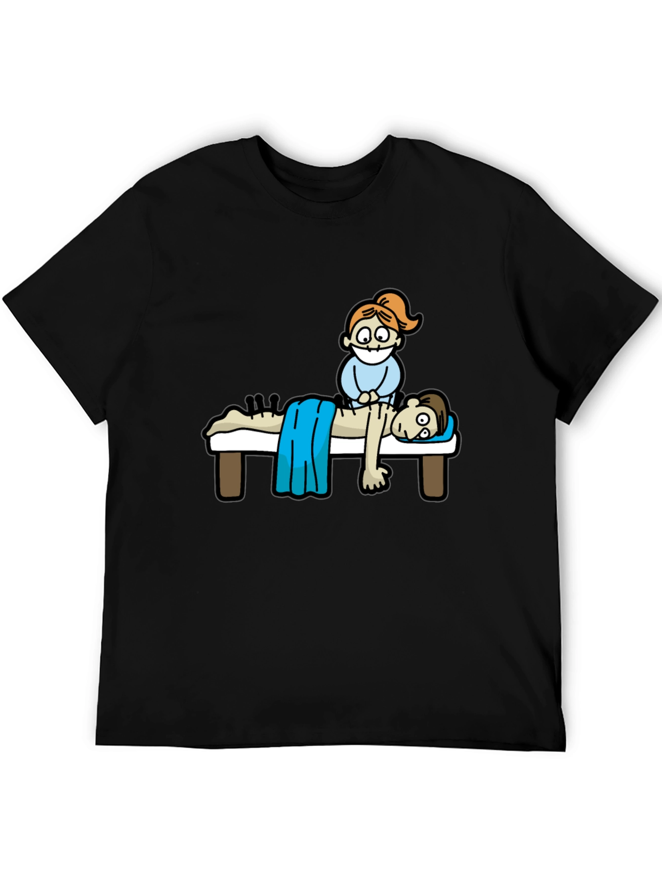 Black Acupuncture Cartoon T-Shirt view 5