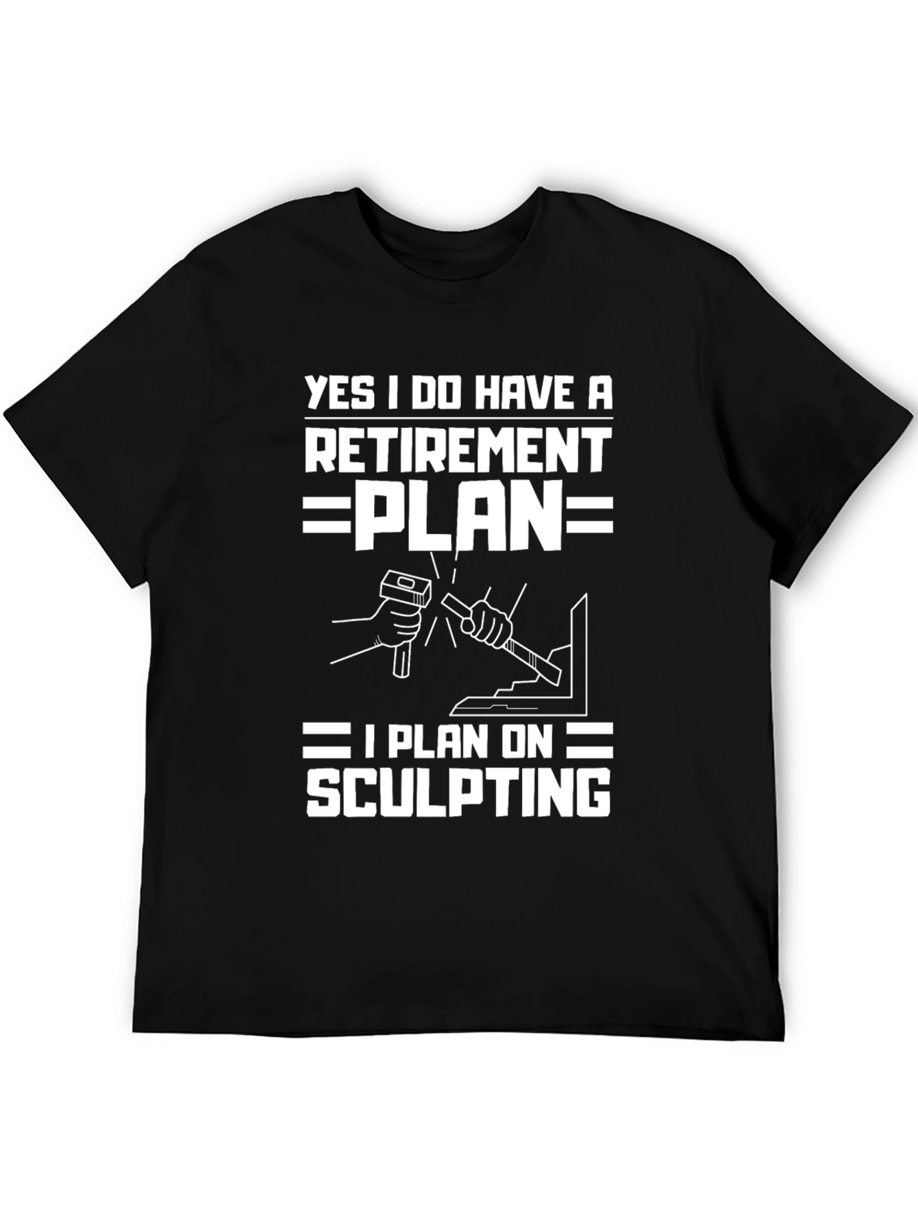 Black Sculpting Retirement Plan T-Shirt view 5