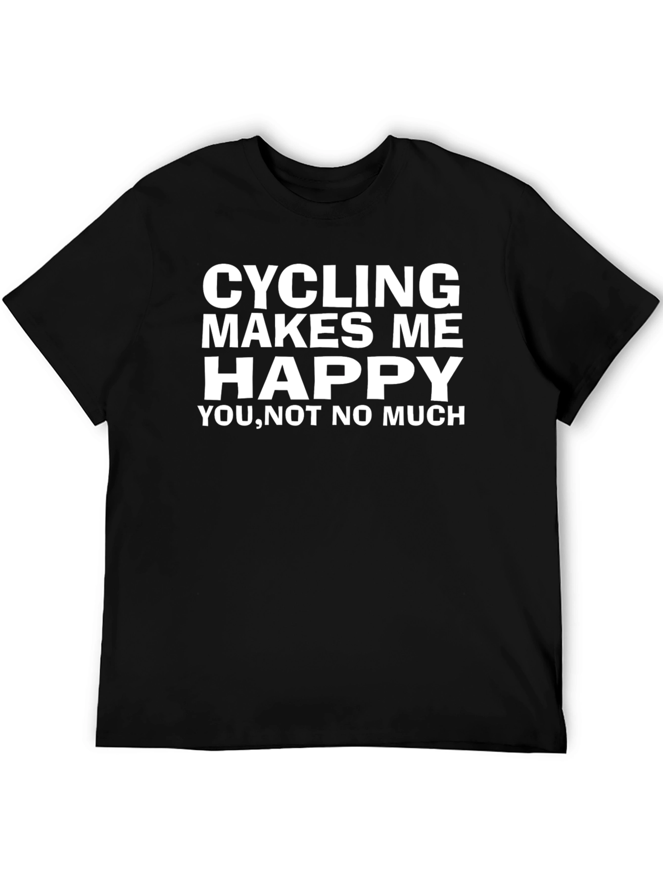 Black Cycling Makes Me Happy T-Shirt view 5