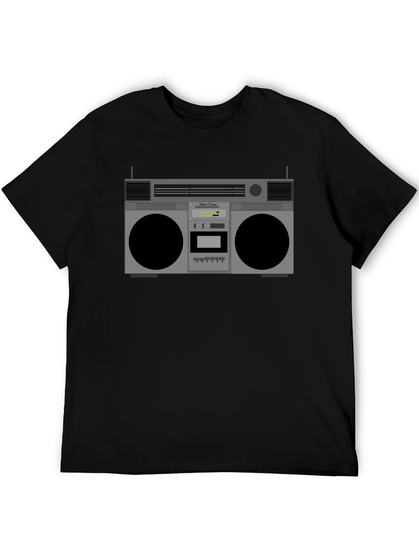 Black Retro Boombox Graphic T-Shirt - Vintage Style view 5