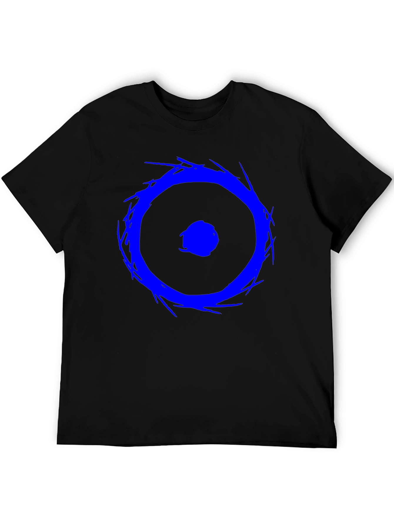 Black Blue Eye Graphic Tee - Black Cotton Casual Shirt view 5