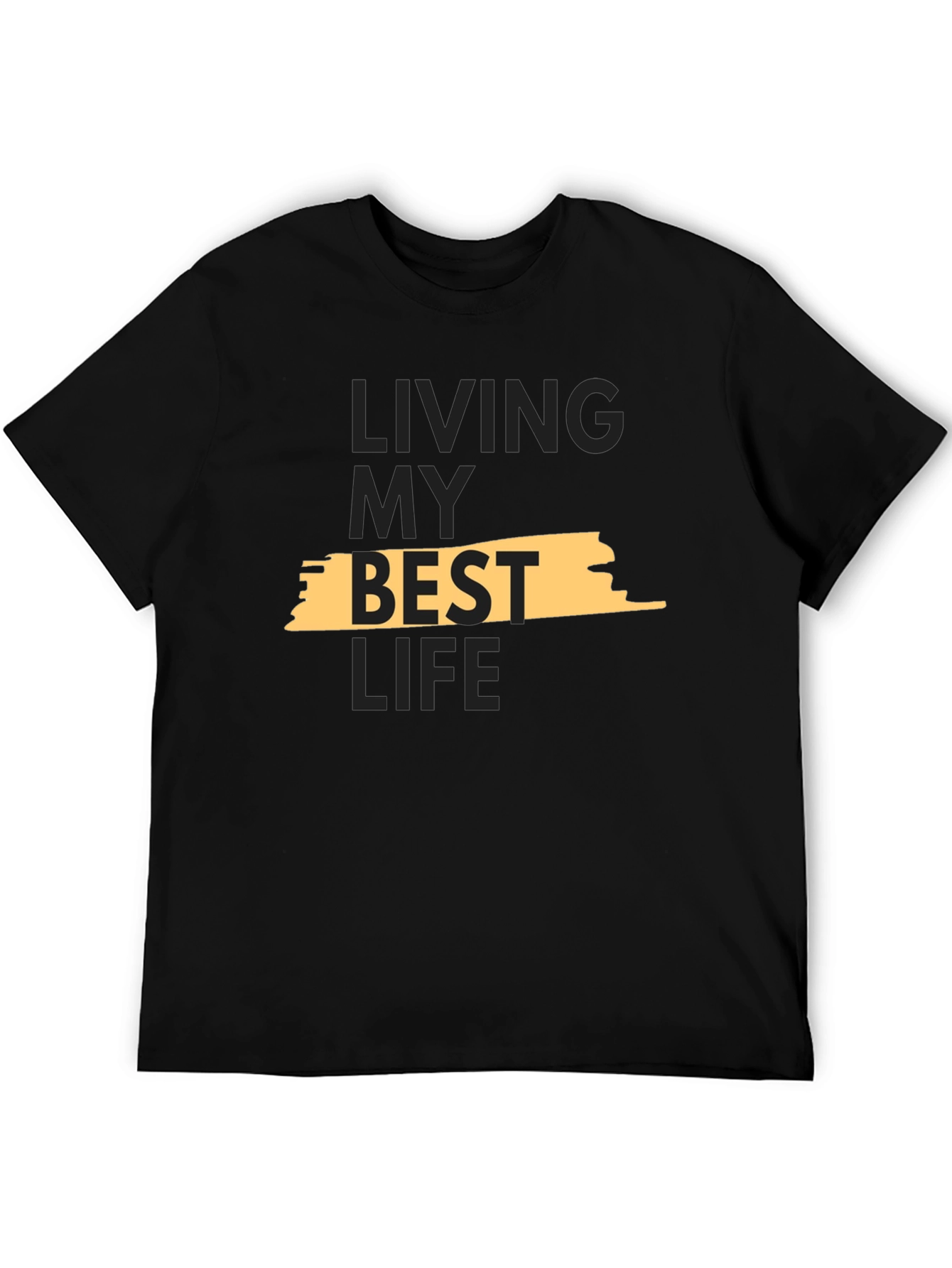 Black Living My Best Life Graphic Tee - Black view 5