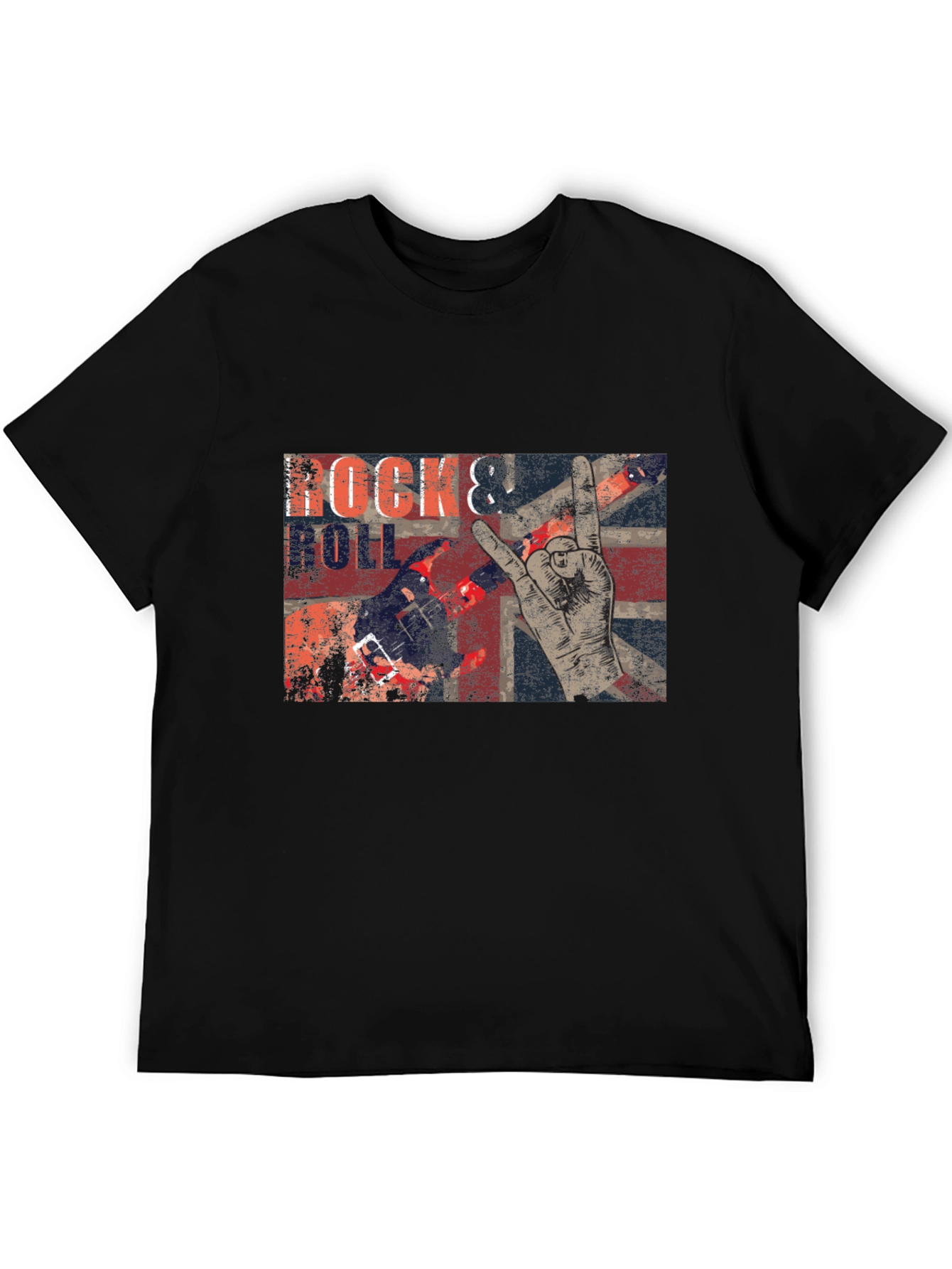 Black Rock & Roll Graphic Print T-Shirt view 5