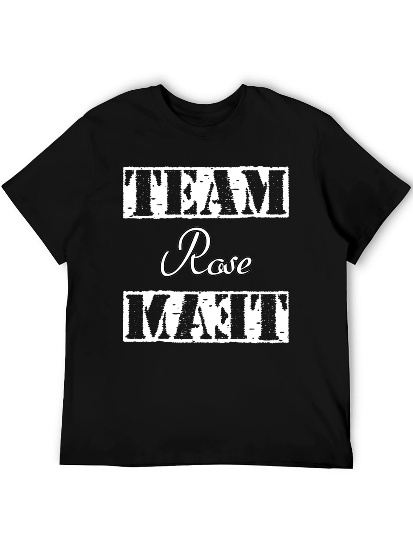 Black Team Rose & Matt Black Cotton T-Shirt view 5