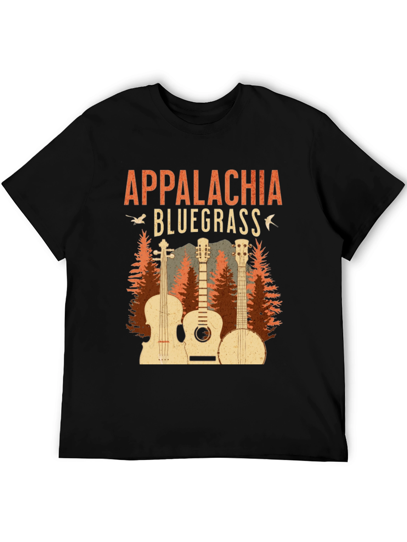 Black Appalachia Bluegrass Music Graphic Tee view 5