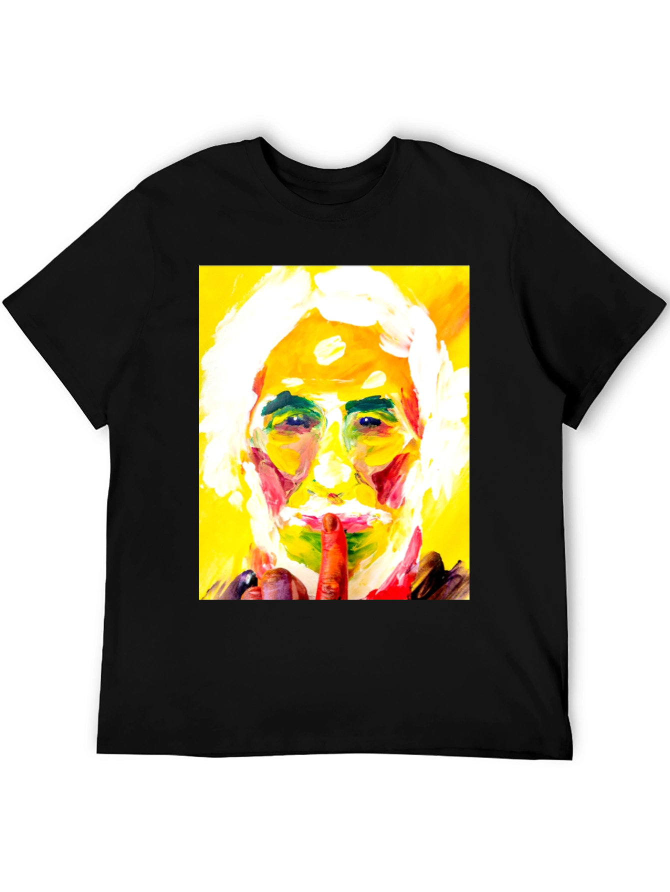 Black Abstract Portrait Graphic Tee view 5