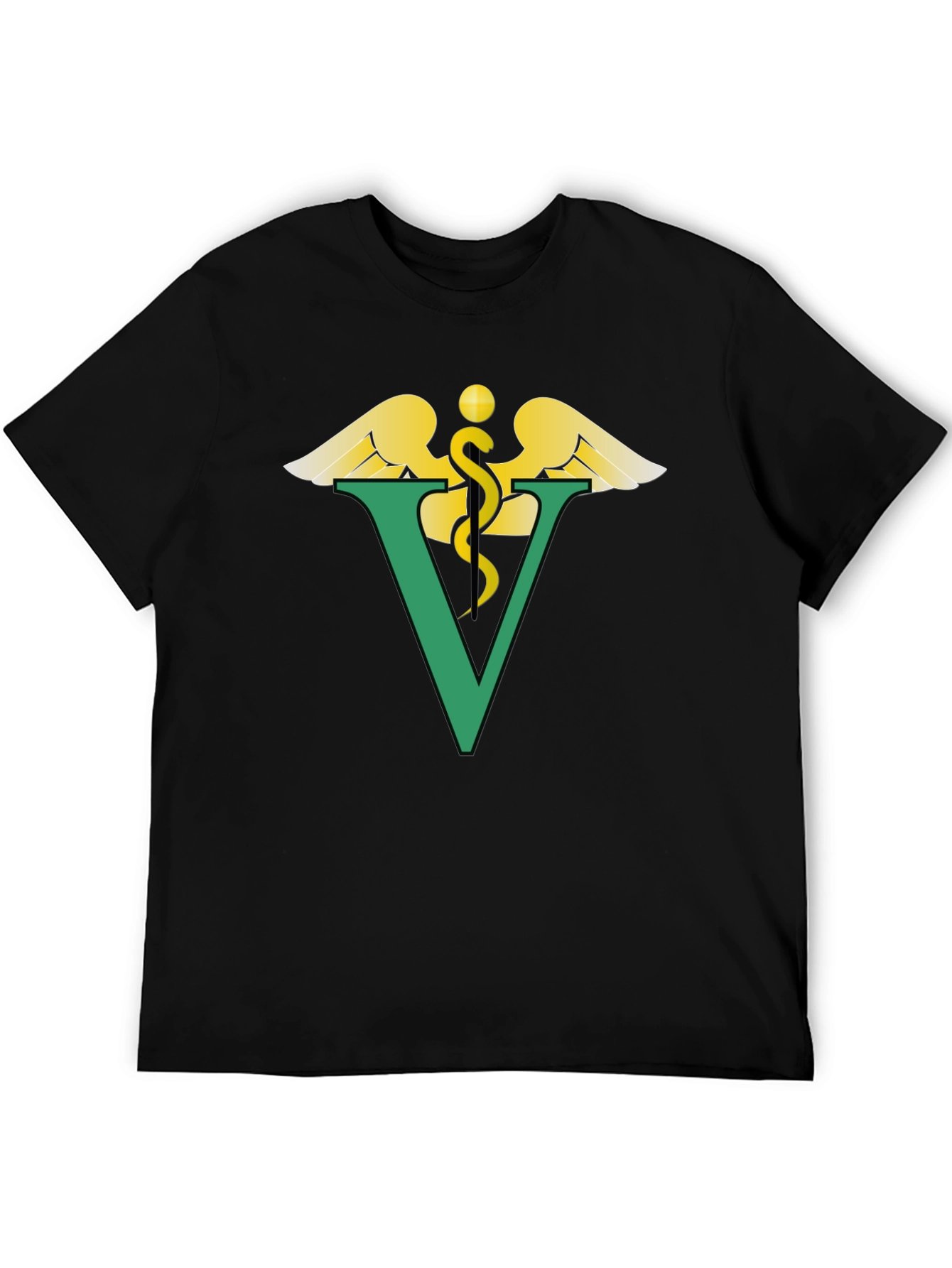 Black Vet Symbol Graphic T-Shirt - Unisex Tee view 5