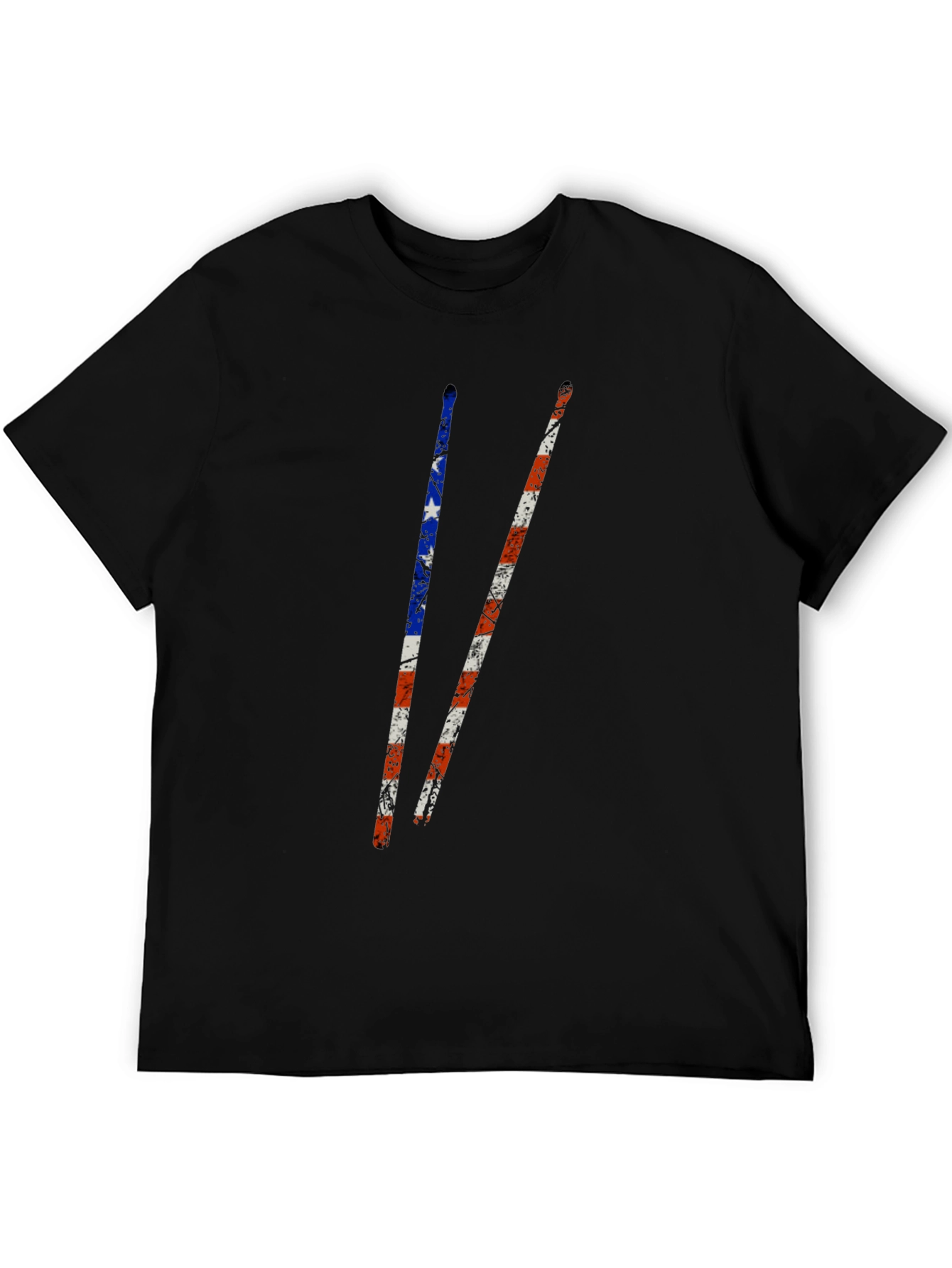 Black American Flag Drumsticks Graphic Tee view 5