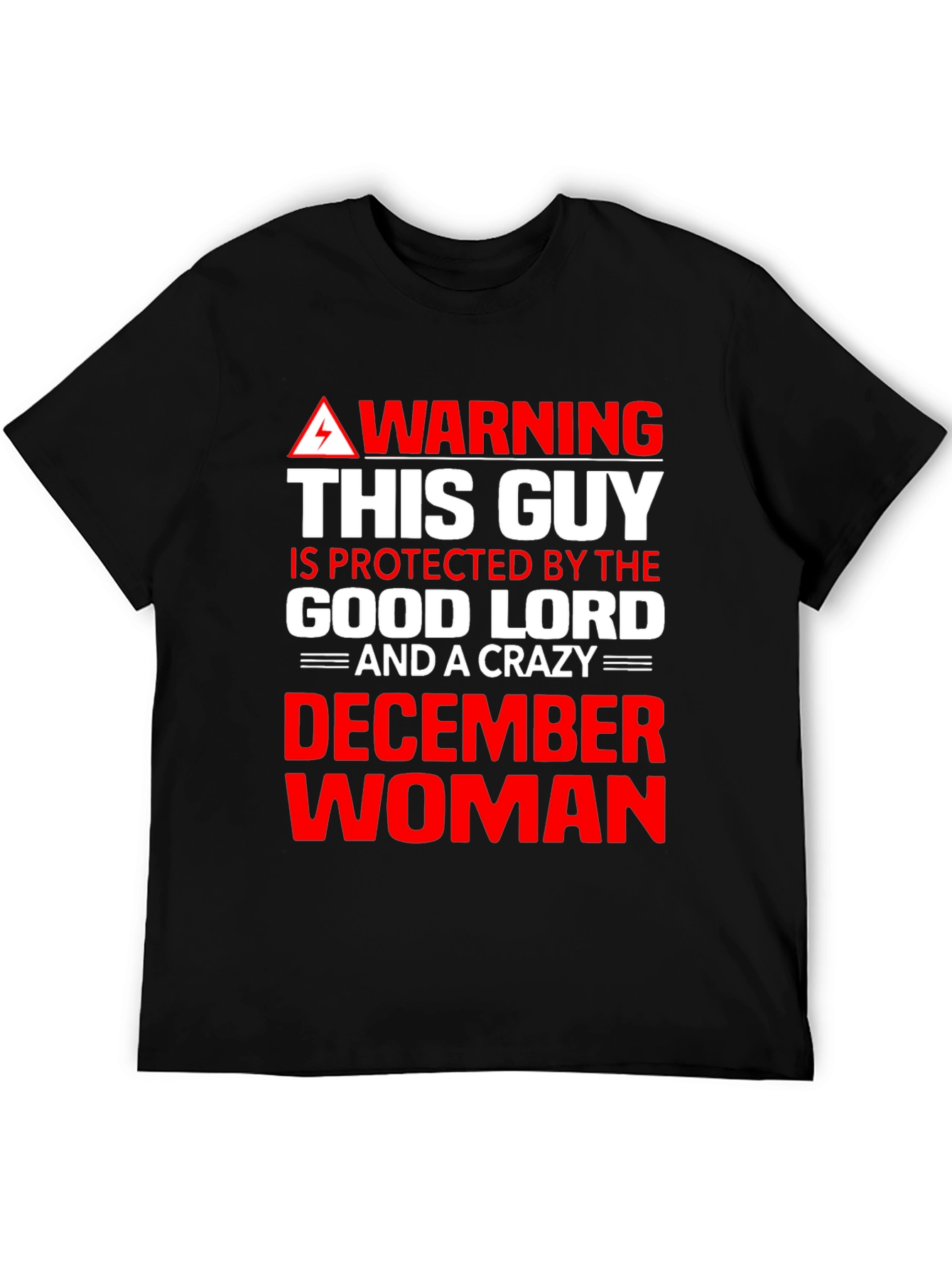 Black Warning: Protected By December Woman Graphic Tee view 5