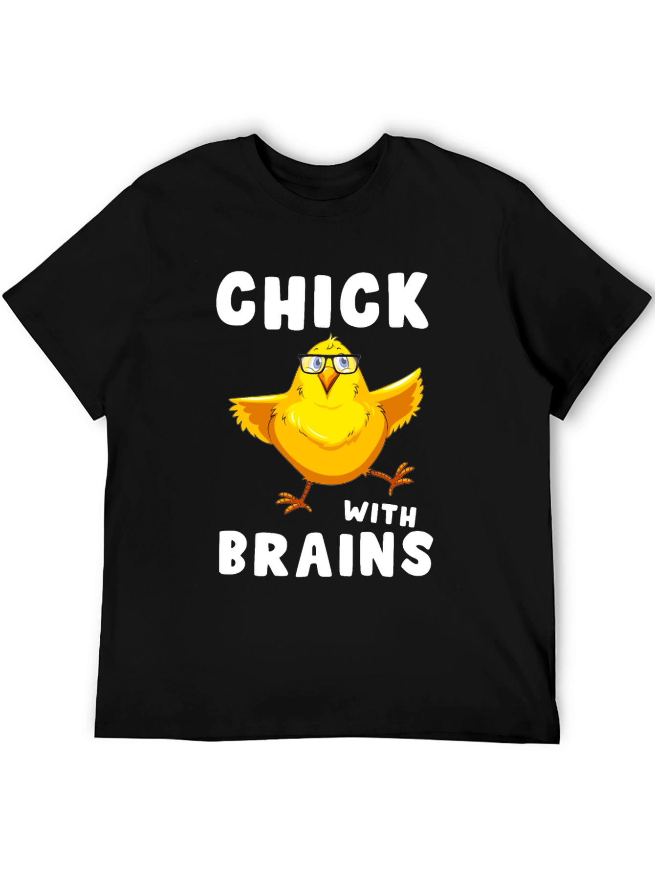 Black Chick With Brains T-Shirt Funny Bird Lover Tee view 5